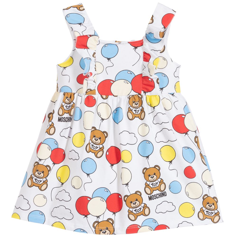 Baby Girls White Balloon Cotton Dress