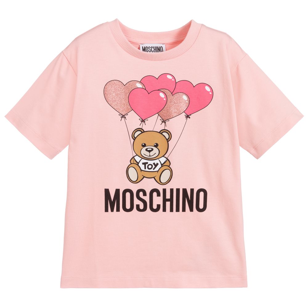 Girls Pink Logo Cotton Maxi T-shirt