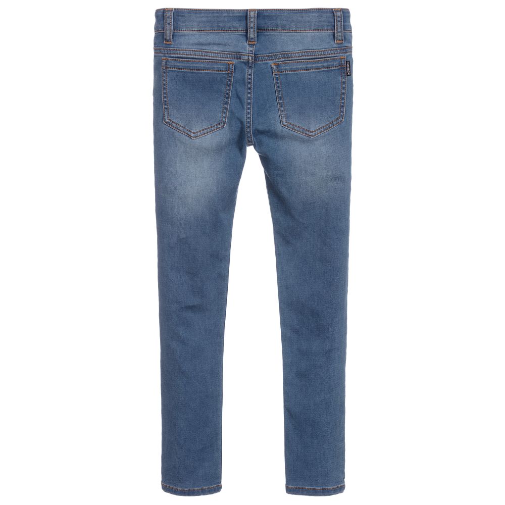 Girls Blue Logo Denim Trousers