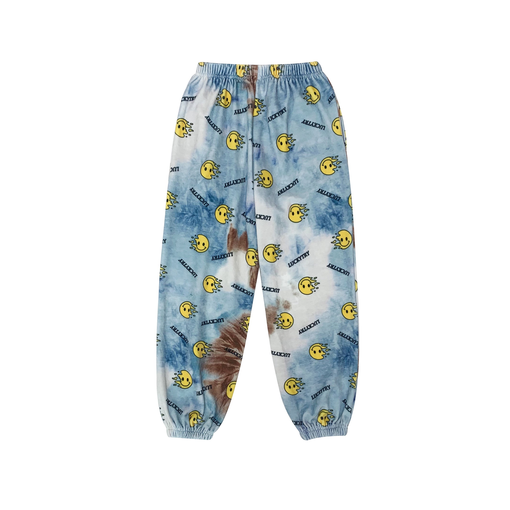 Boys & Girls Blue Smile Velvet Trousers