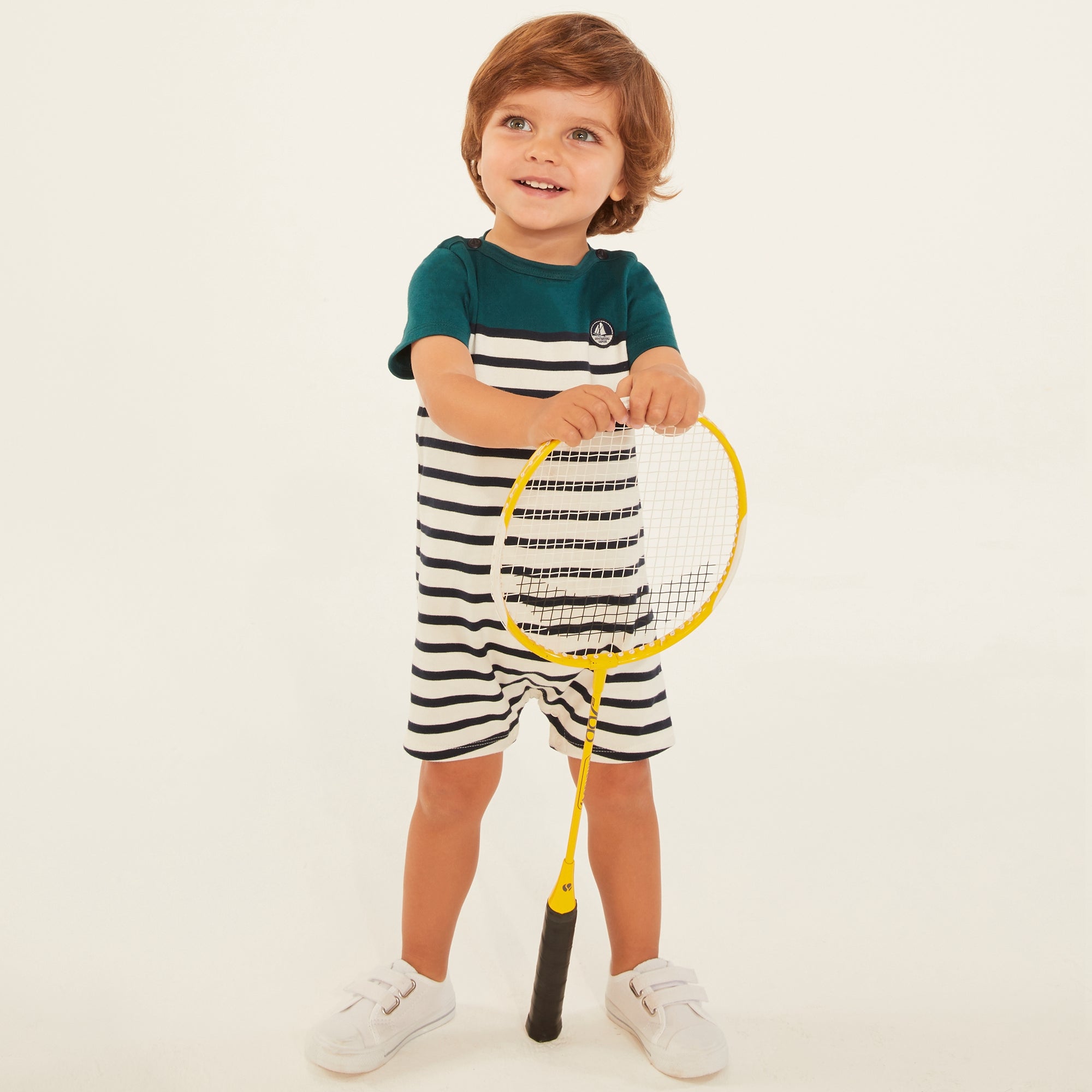 Baby Green Stripes Babysuit