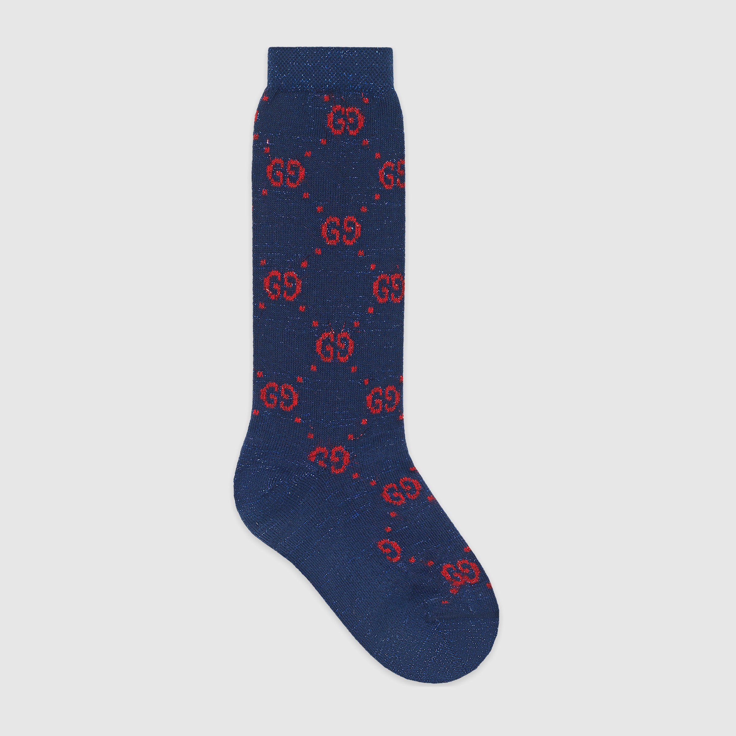 Girls & Boys Sapphire & Red Cotton Socks