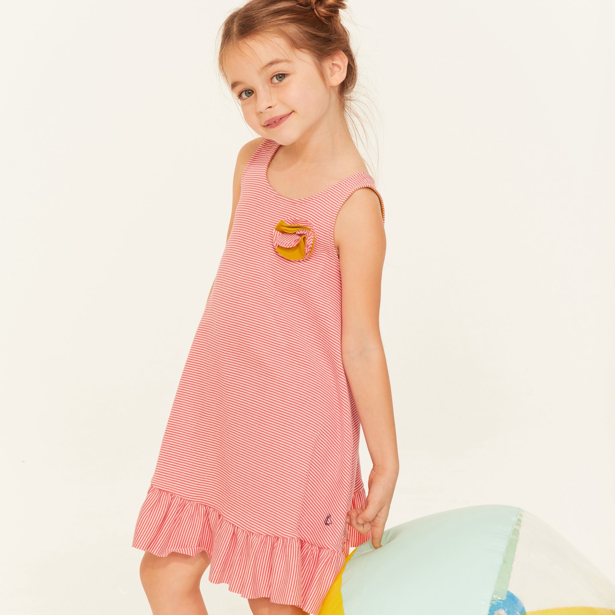 Girls Pink Stripes Dress