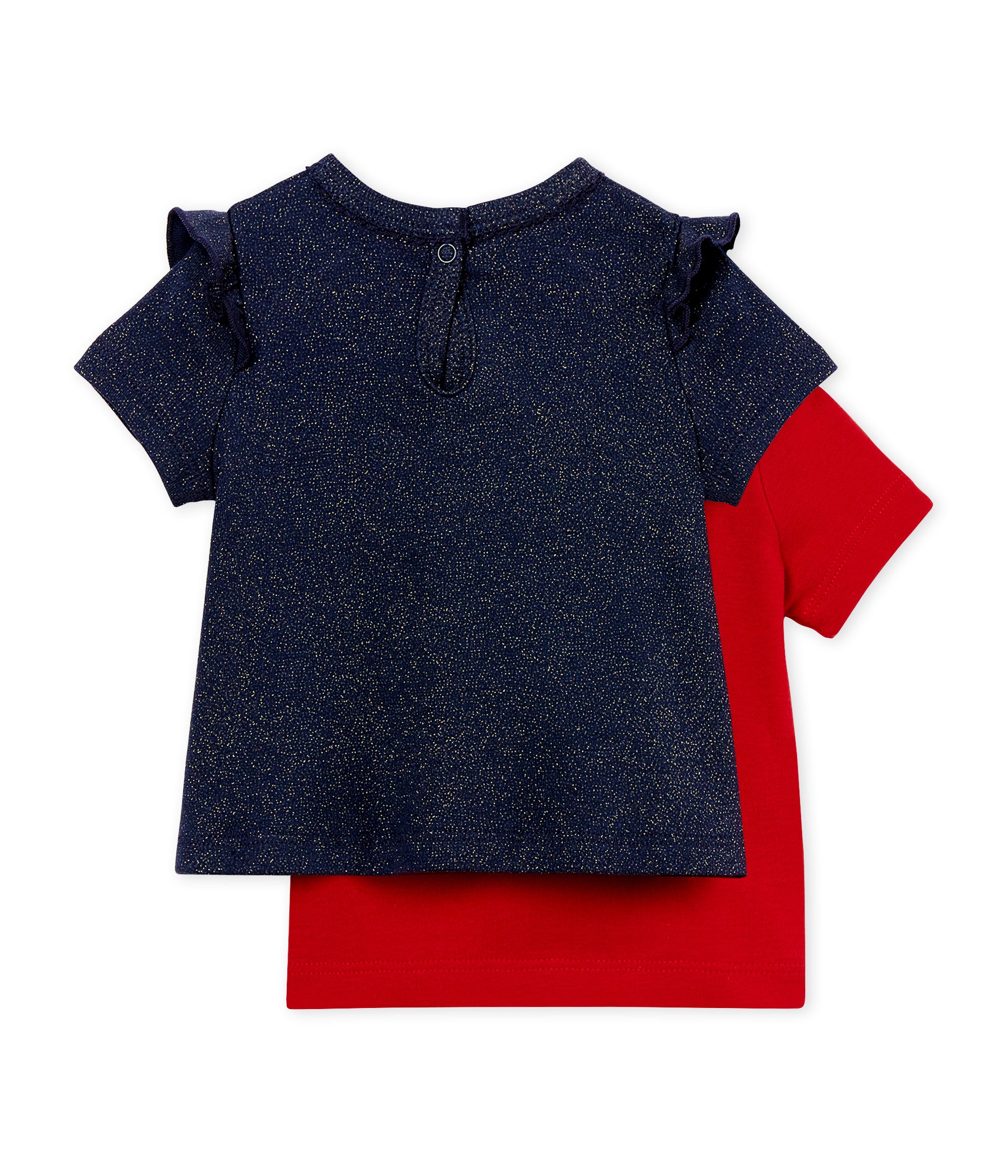 Baby Girls Red & Navy Cotton T-shirt