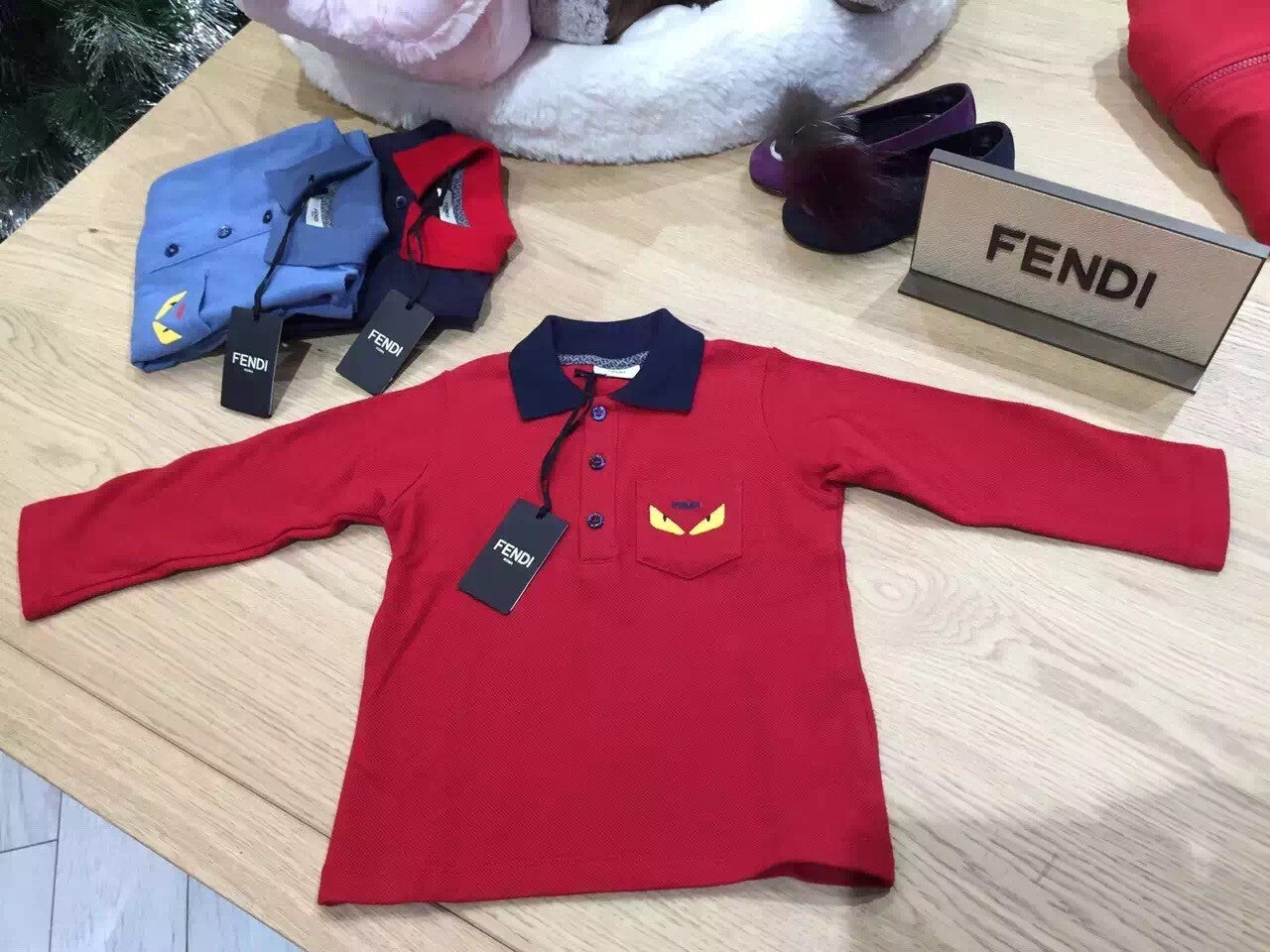 Baby Boys Red Monster Cotton Polo Shirt - CÉMAROSE | Children's Fashion Store