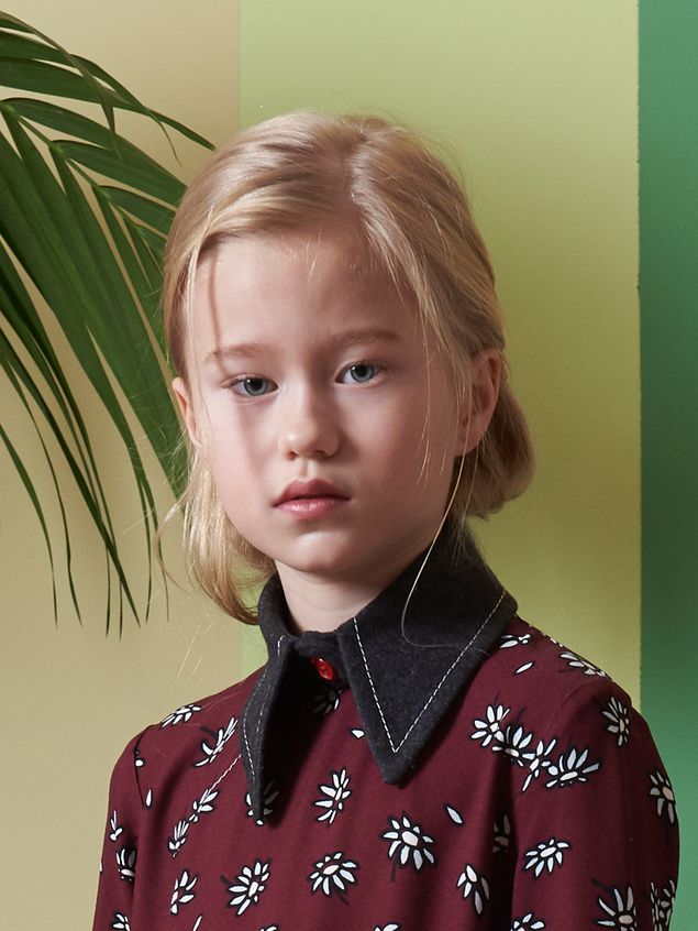 Girls Dark Grey Wool Collar