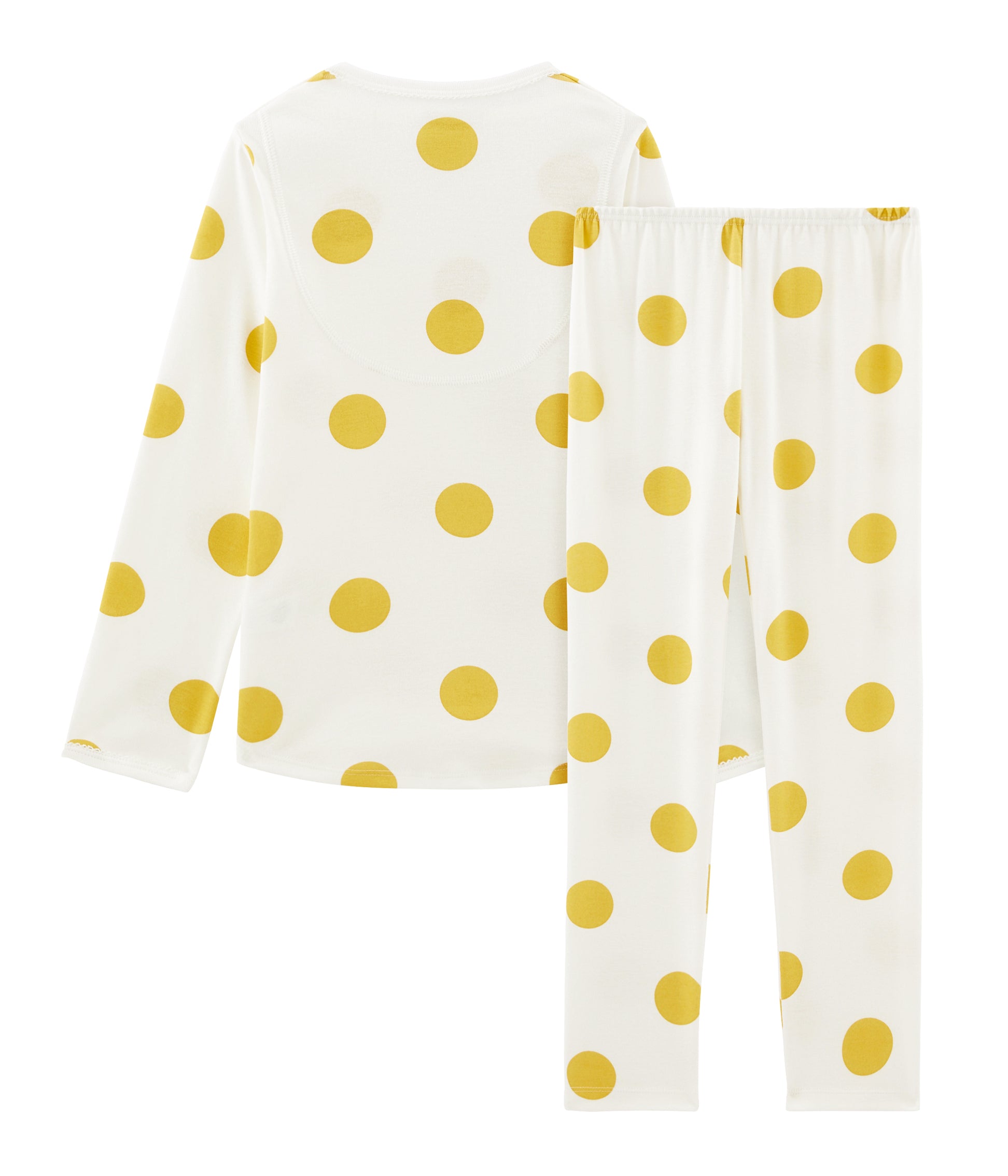 Girls White & Yellow Cotton Nightwear Set