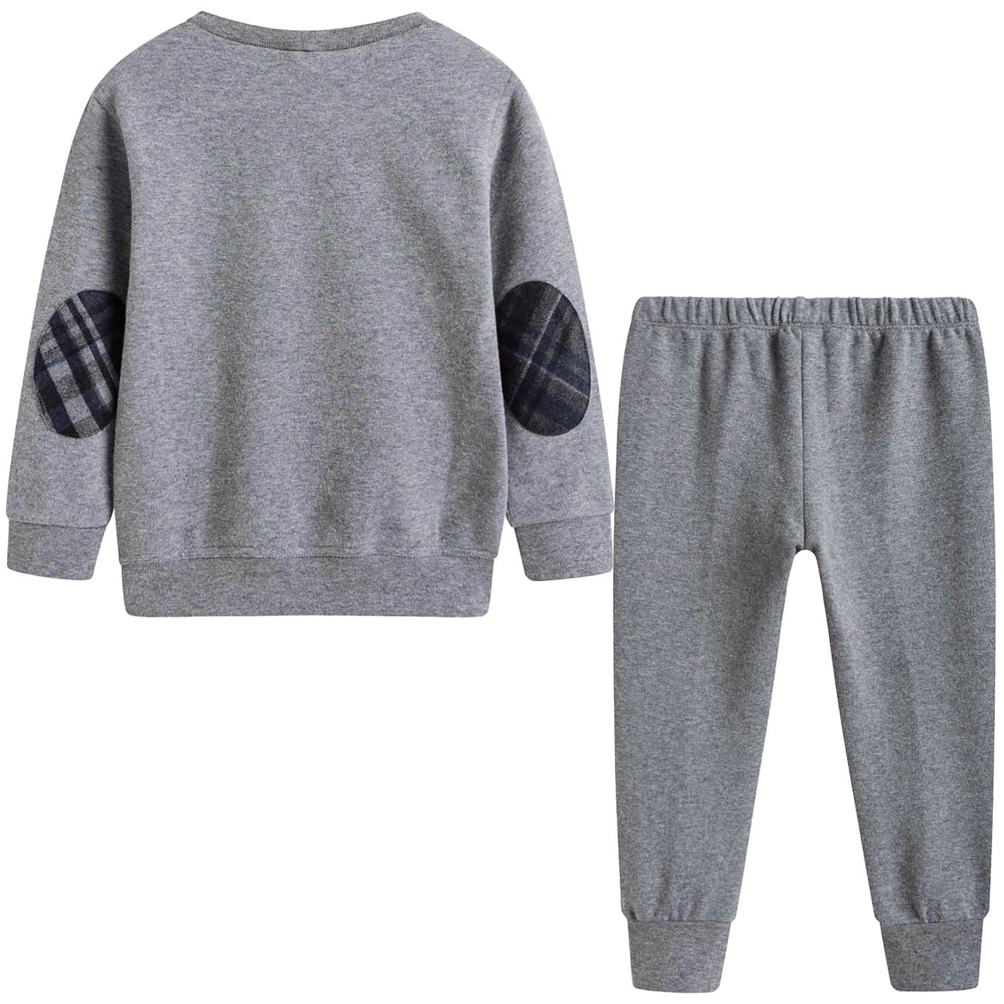 Baby Boys Grey Hooded Top & Bottom Two Piece Set