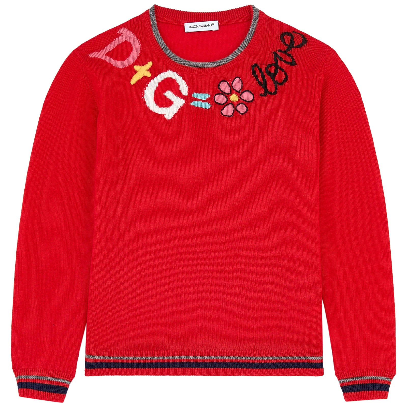 Girls Dark Red "D+G" Sweater