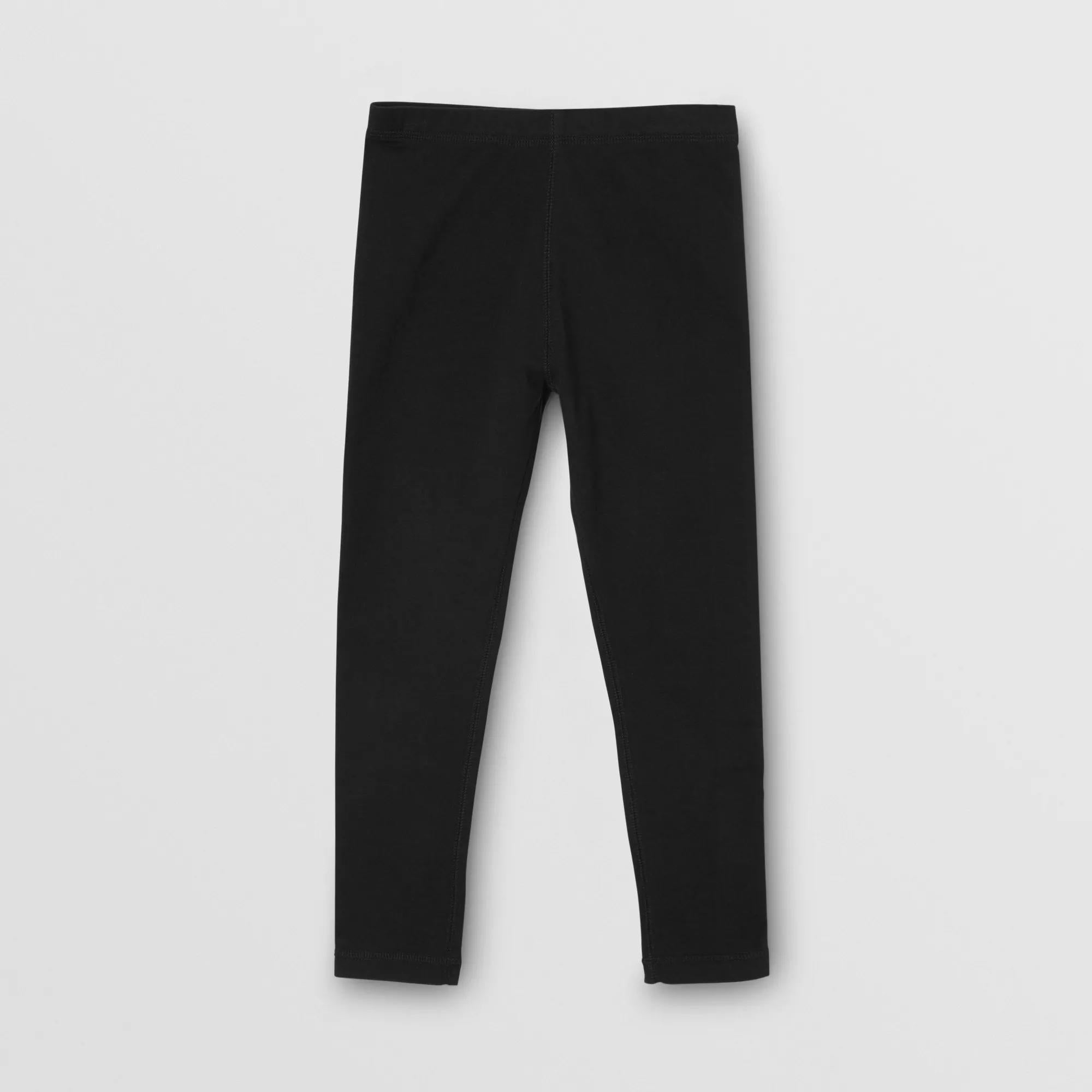 Girls Black Logo Cotton Trousers