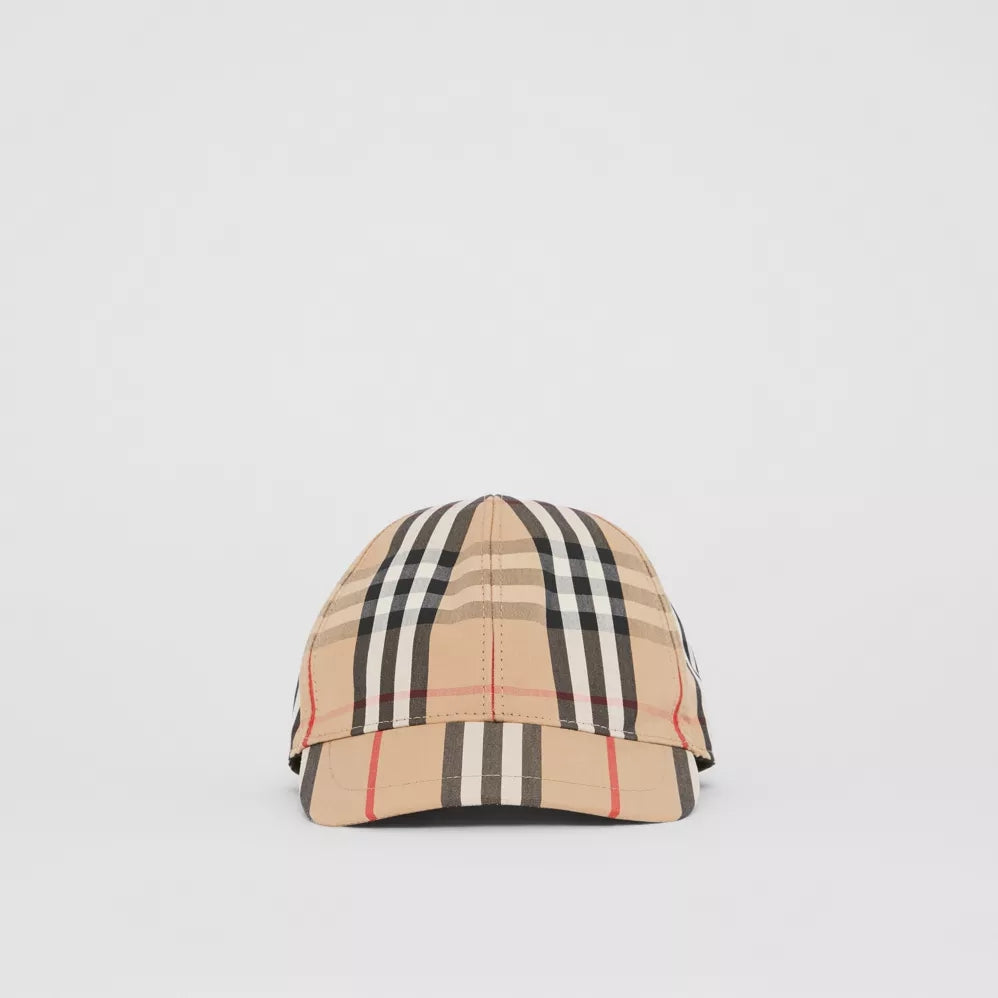 Boys & Girls Beige Stripe Cotton Hat
