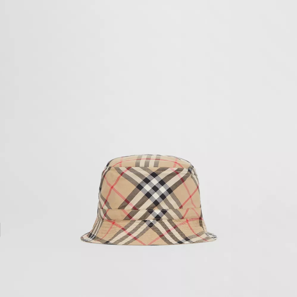 Boys & Girls Beige Stripe Cotton Hat