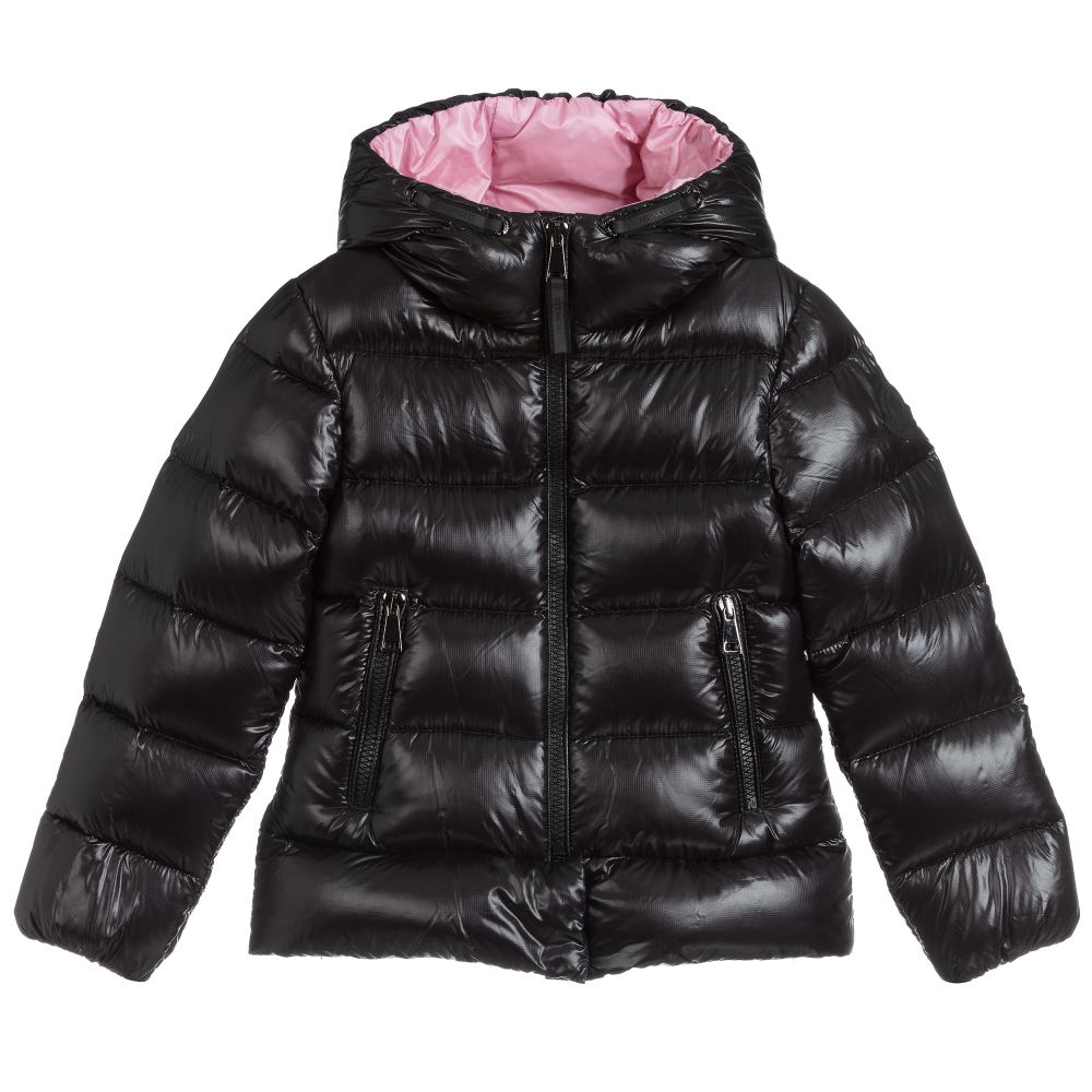 Girls Black "SUNDAY" Padded Down Jacket