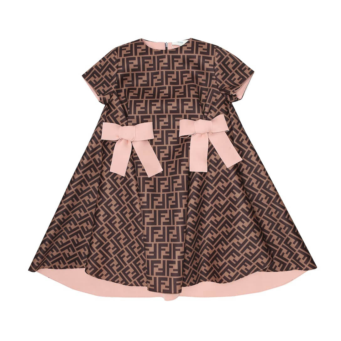 Girls Brown FF Logo Dress