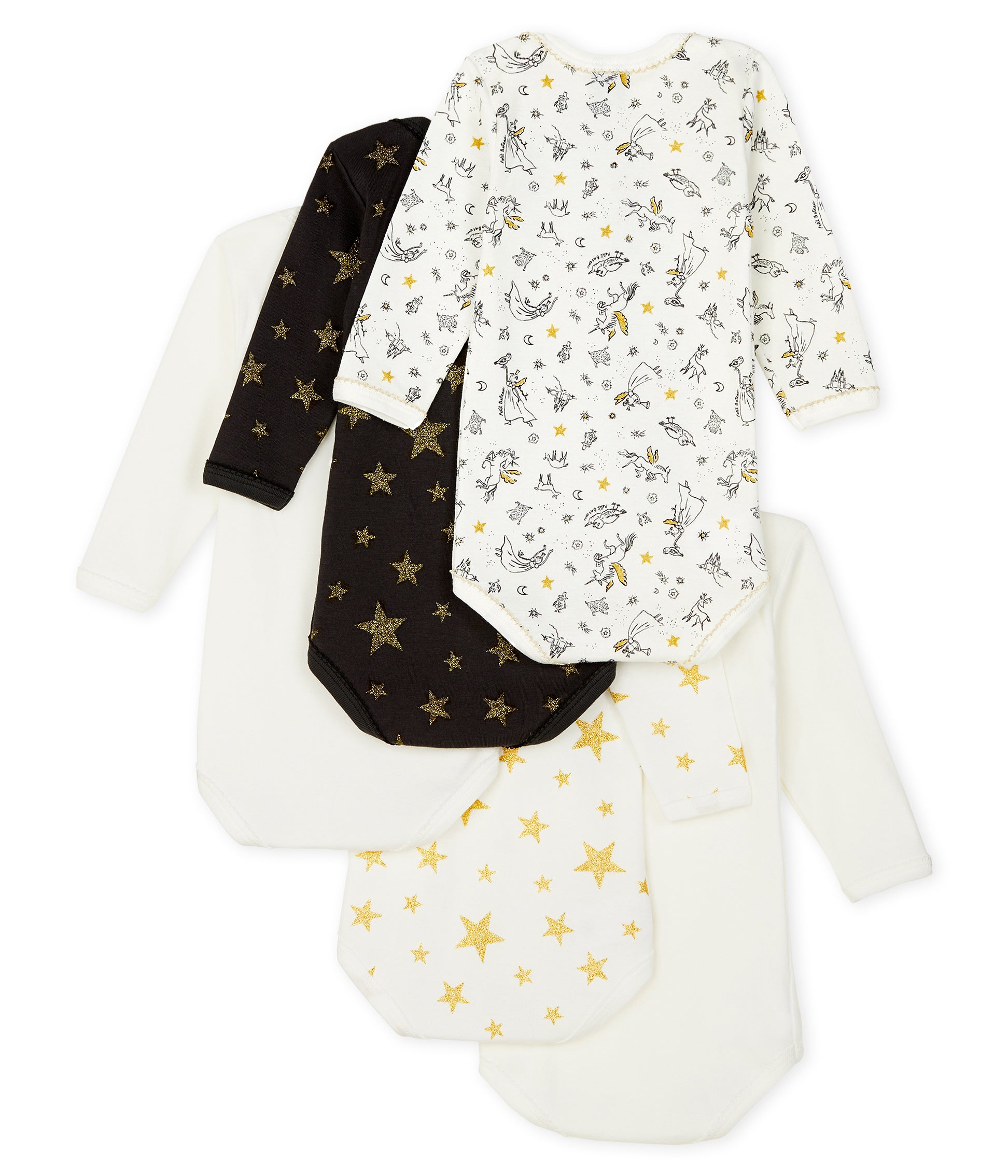 Baby Girls Multicolor Cotton Babysuit Set(5Pieces)