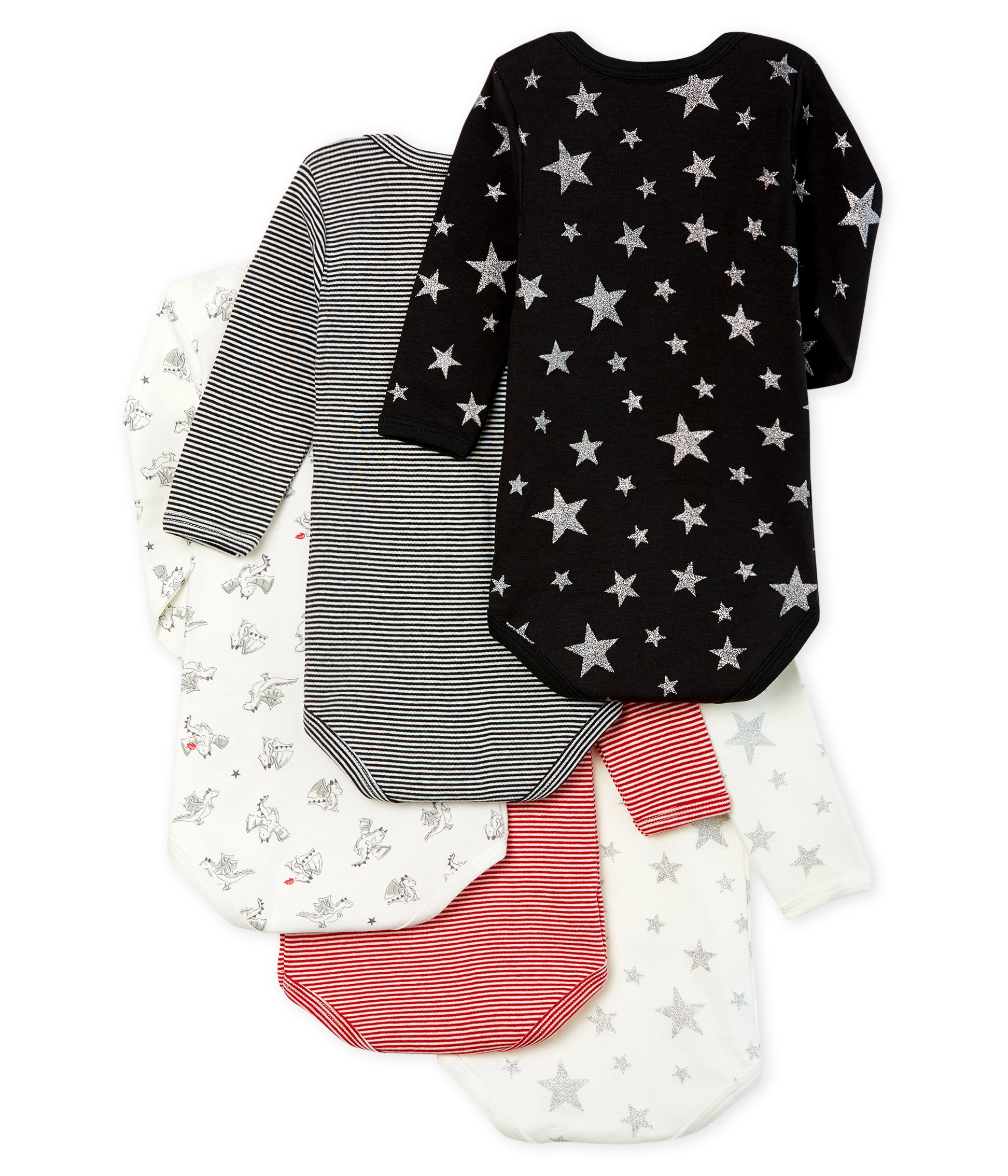 Baby Boys Multicolor Cotton Babysuit Set ((5Pieces)