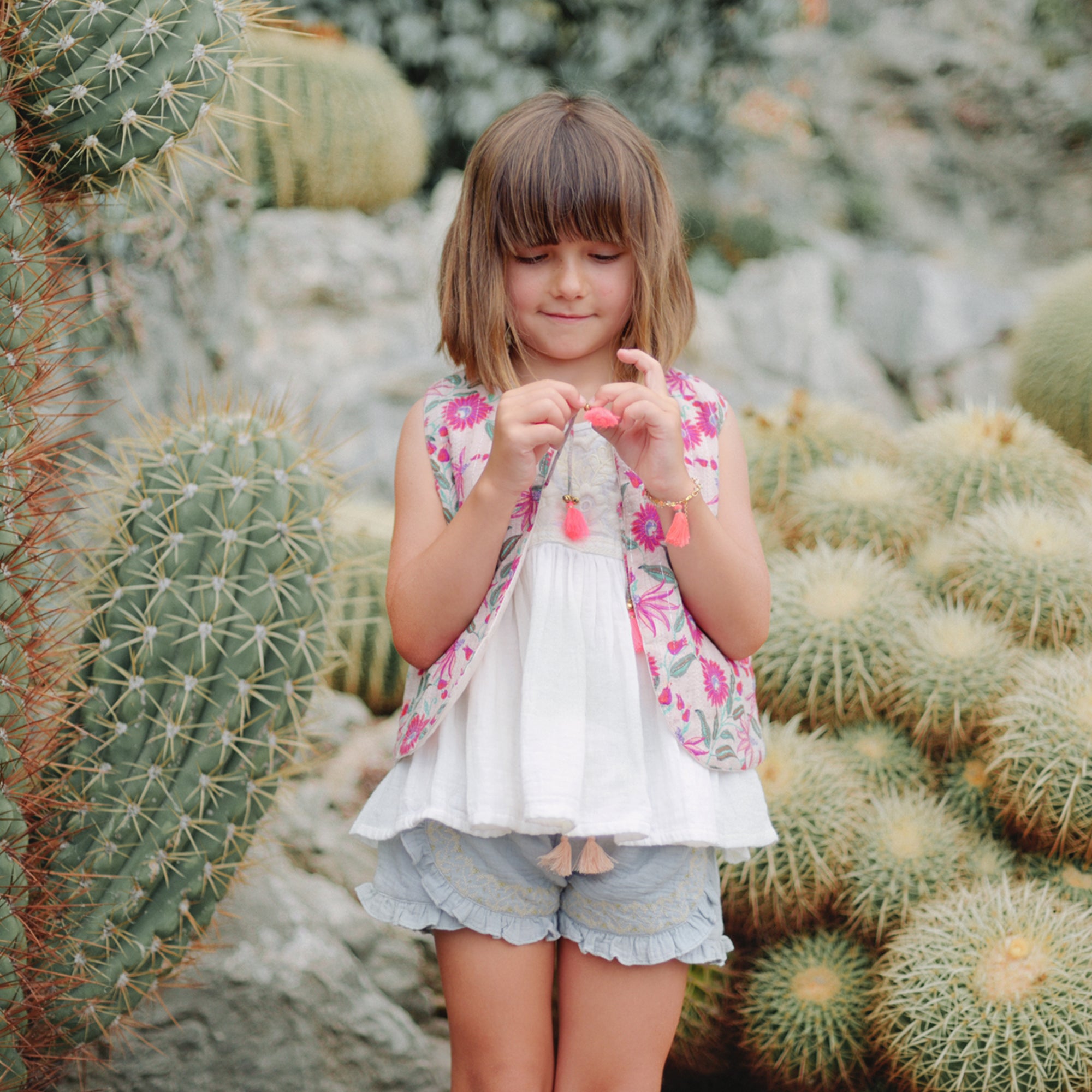 Girls Silver Blue "Taroudant" Shorts
