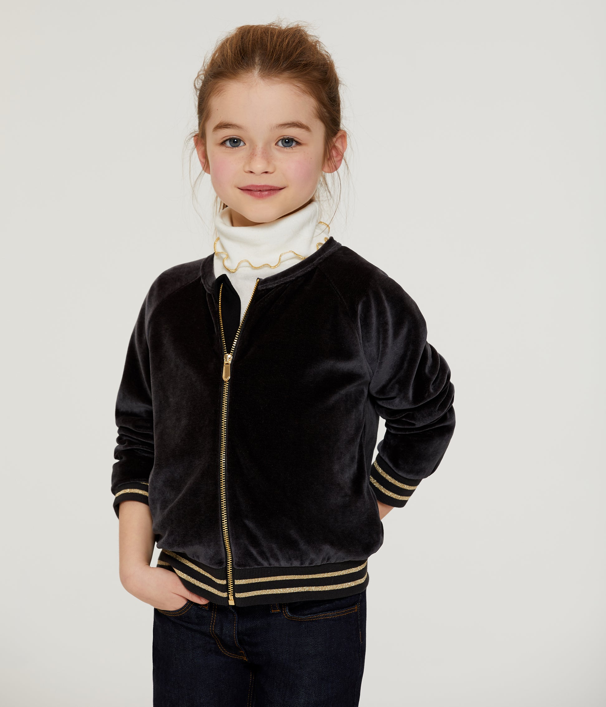 Girls Black Zip Jacket