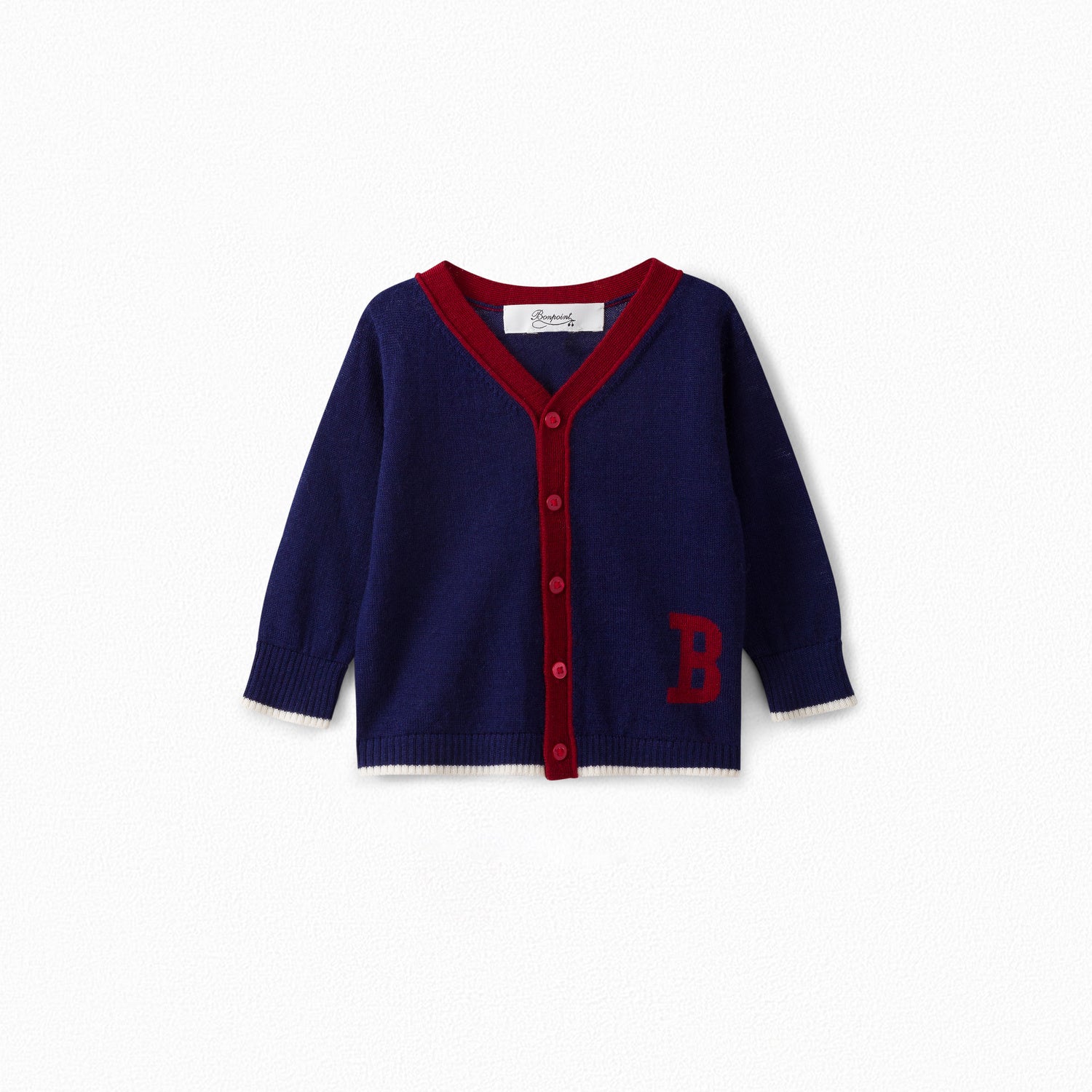 Baby Girls Indigo Wool Cardigan