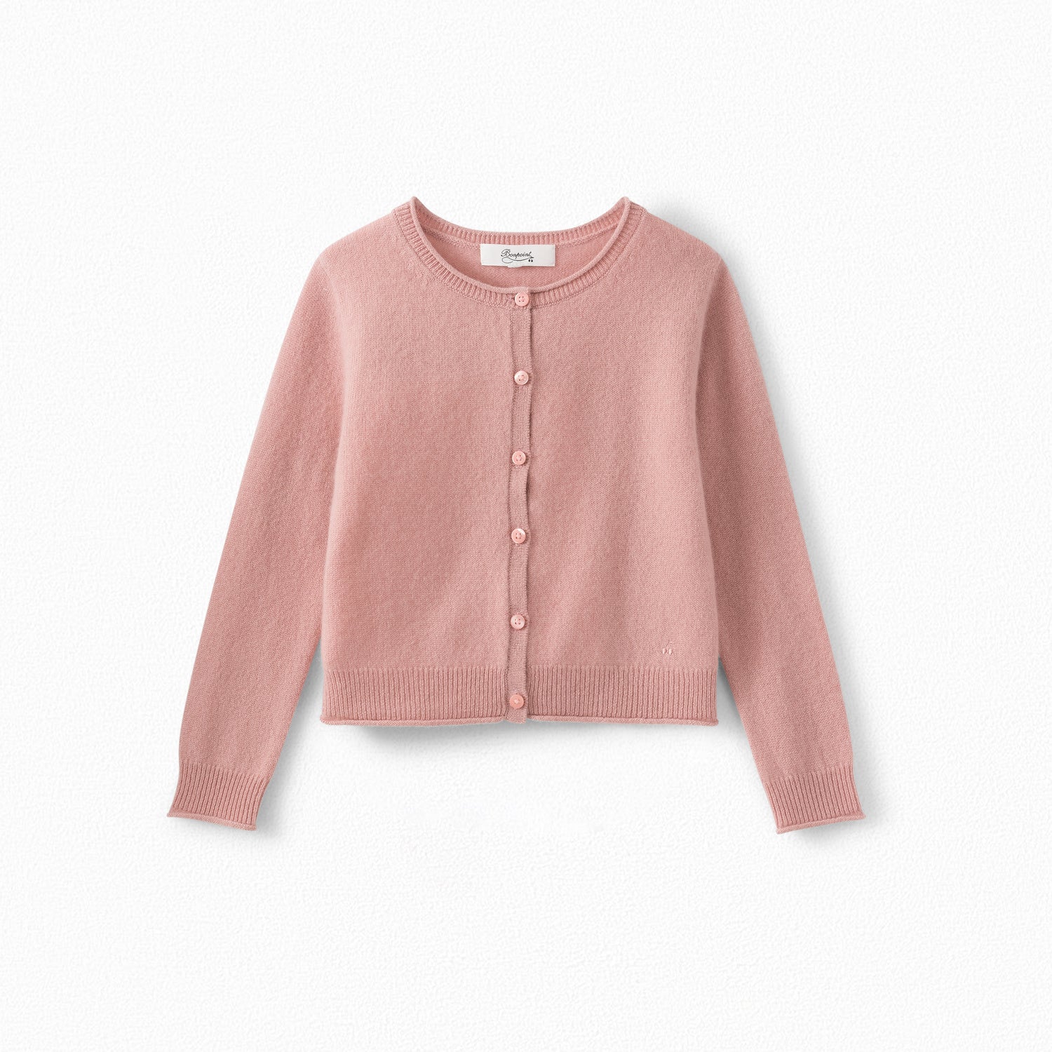 Girls Medium Pink Cashmere Cardigan