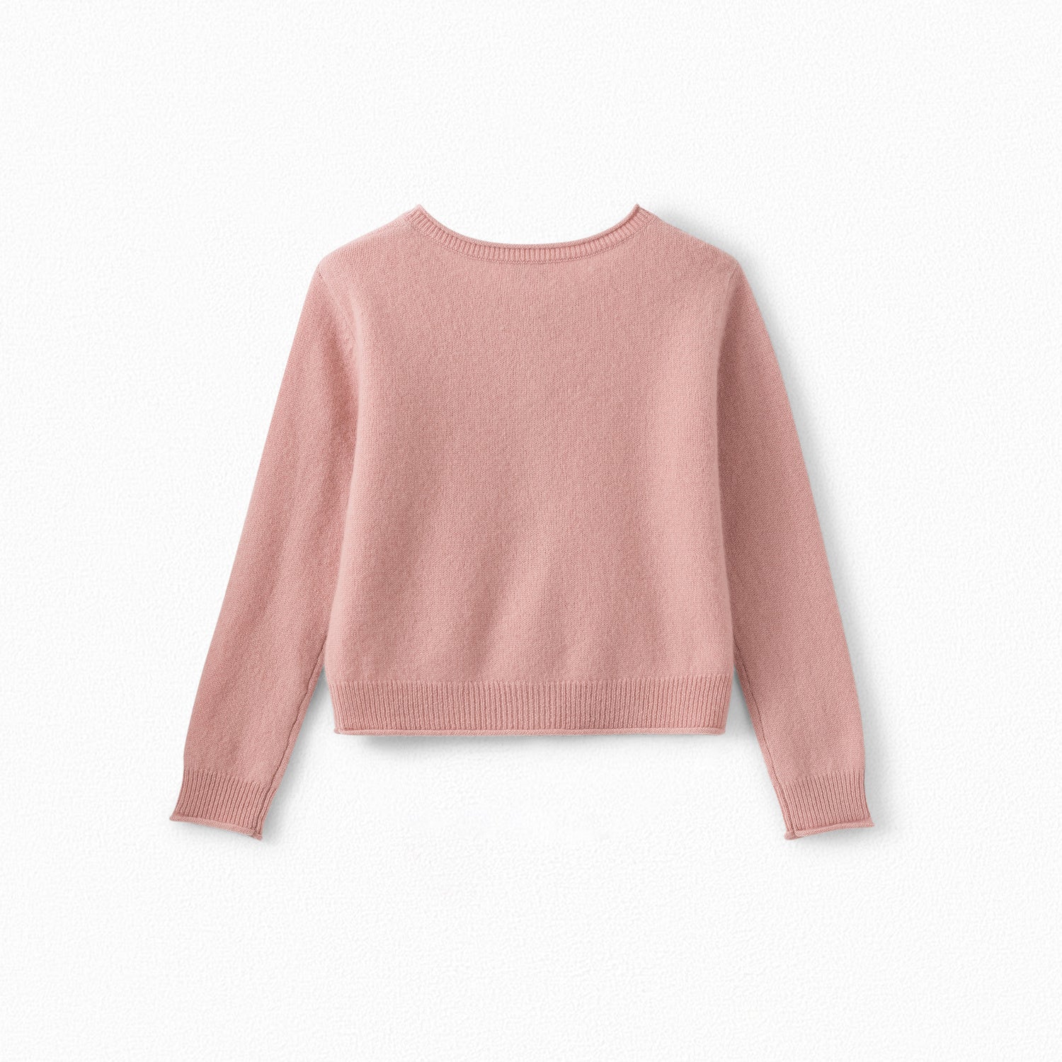 Girls Medium Pink Cashmere Cardigan