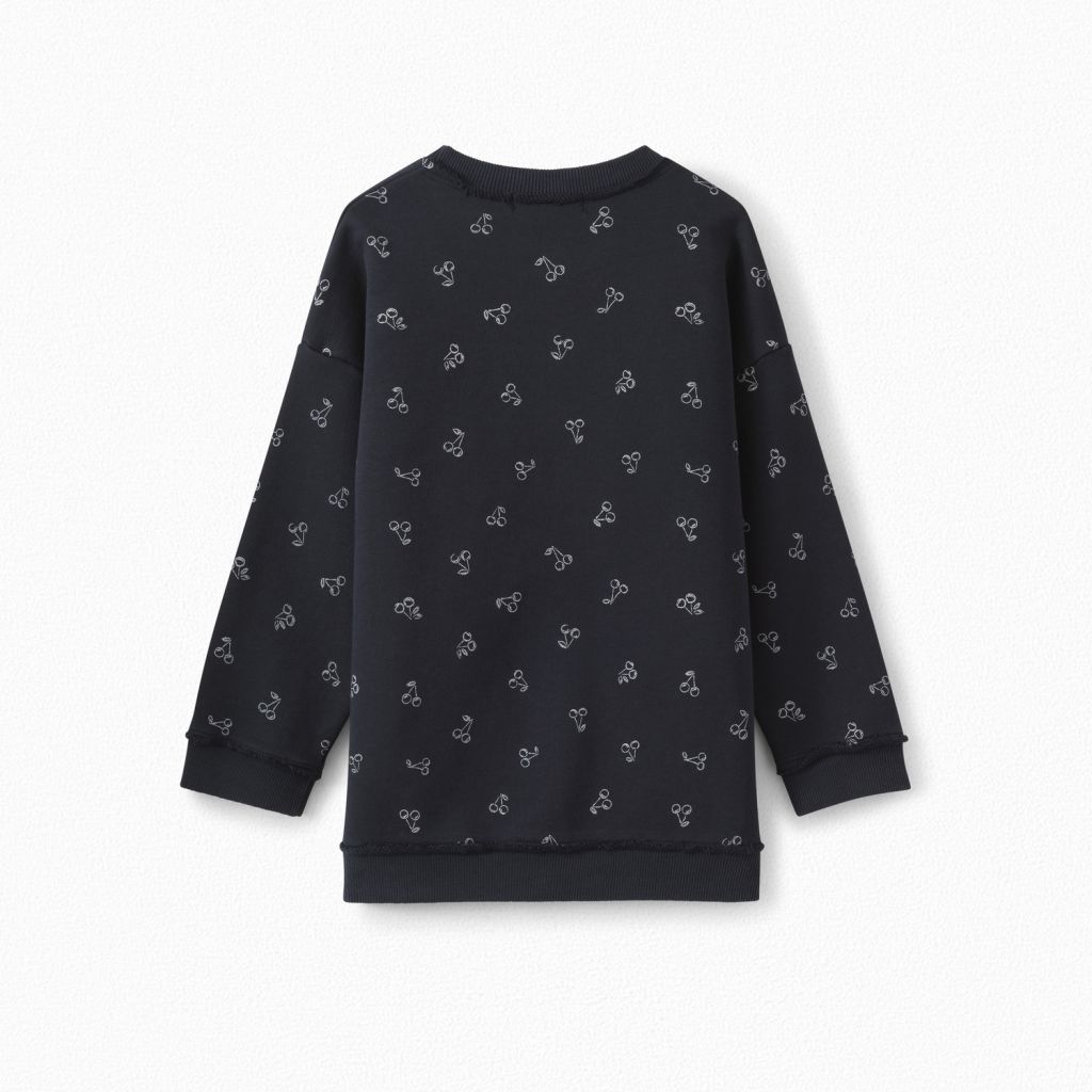 Girls Navy Cotton Sweatshirt