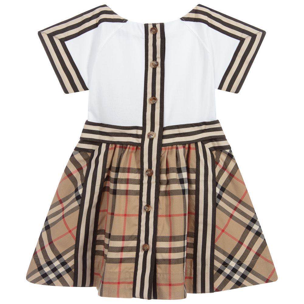 Baby Girls Archive Beige Cotton Dress