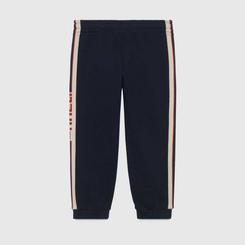 Boys Urban Blue Logo Cotton Trousers