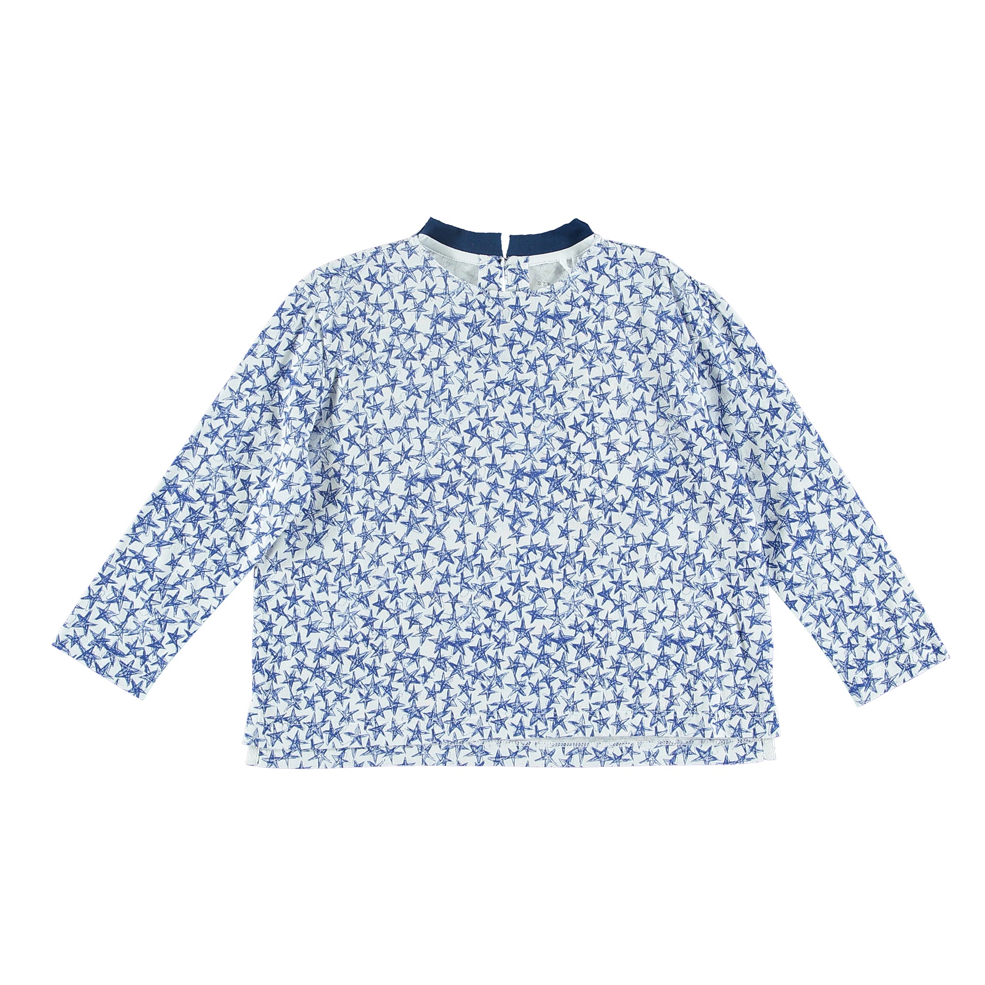 Girls Blue Stars Cotton T-shirt