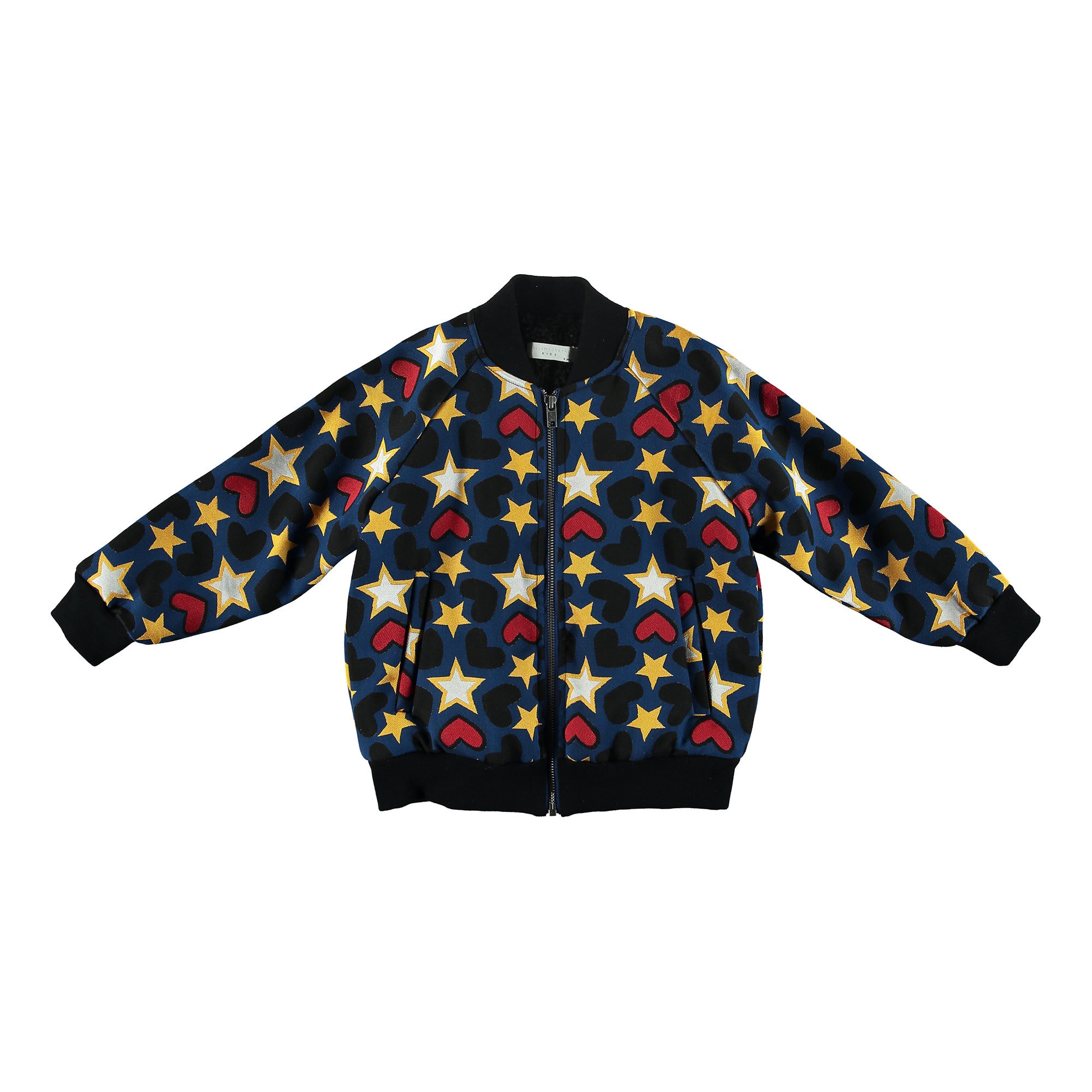 Girls Black Star Printed Jacket