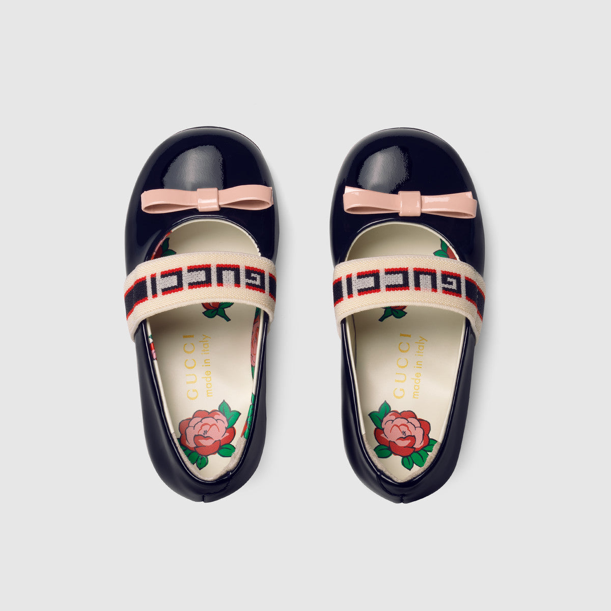 Girls Black Calf Skin Ballet Flats