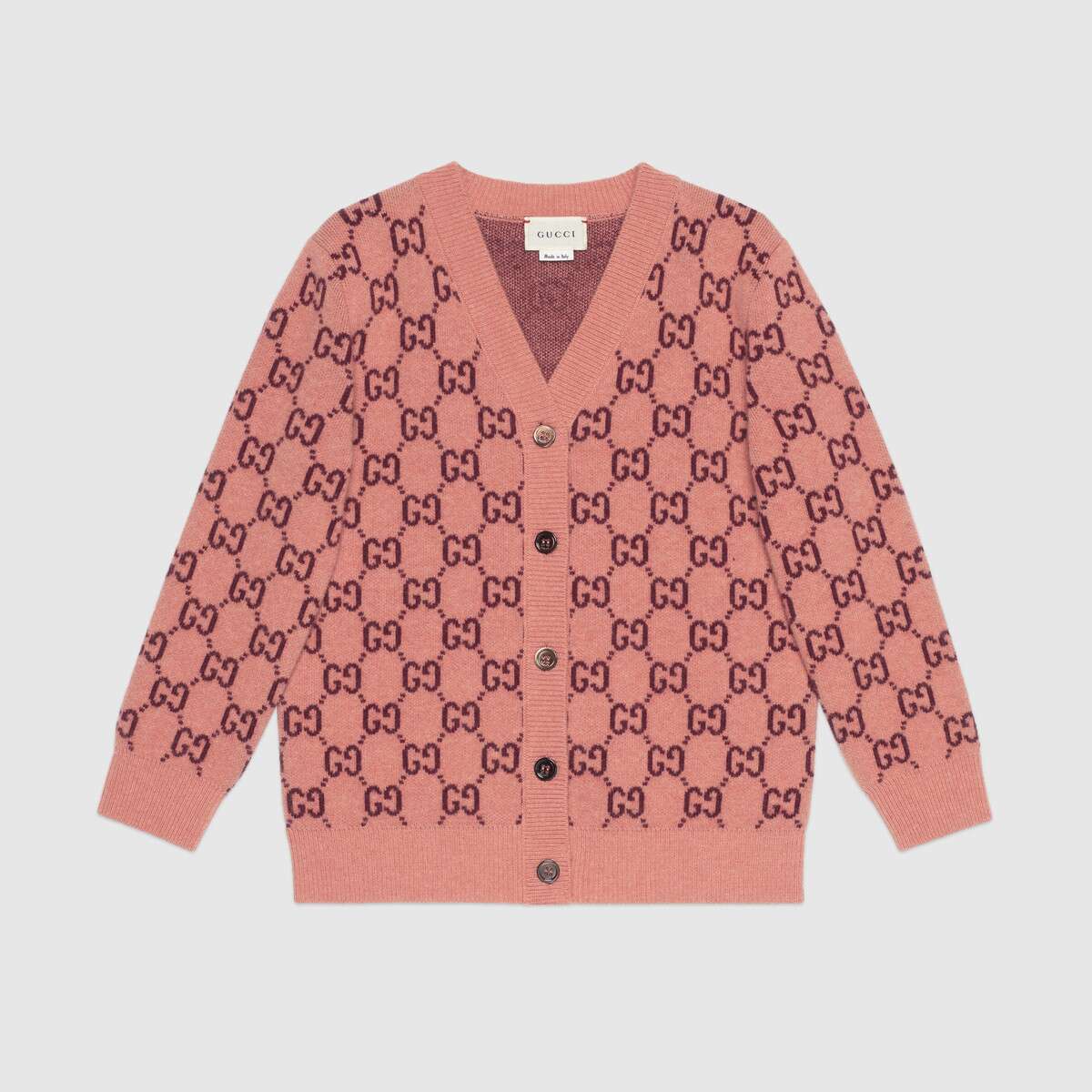 Girls Rose GG Wool Cardigan