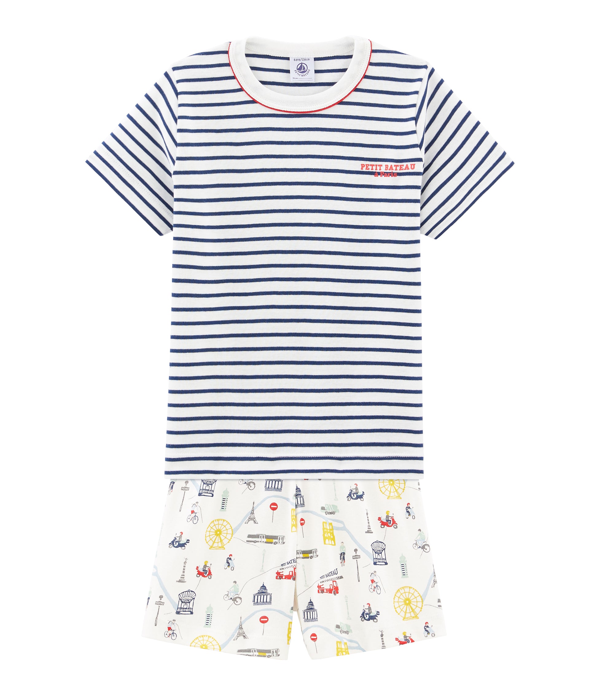 Boys Multicolor Striped Cotton Set