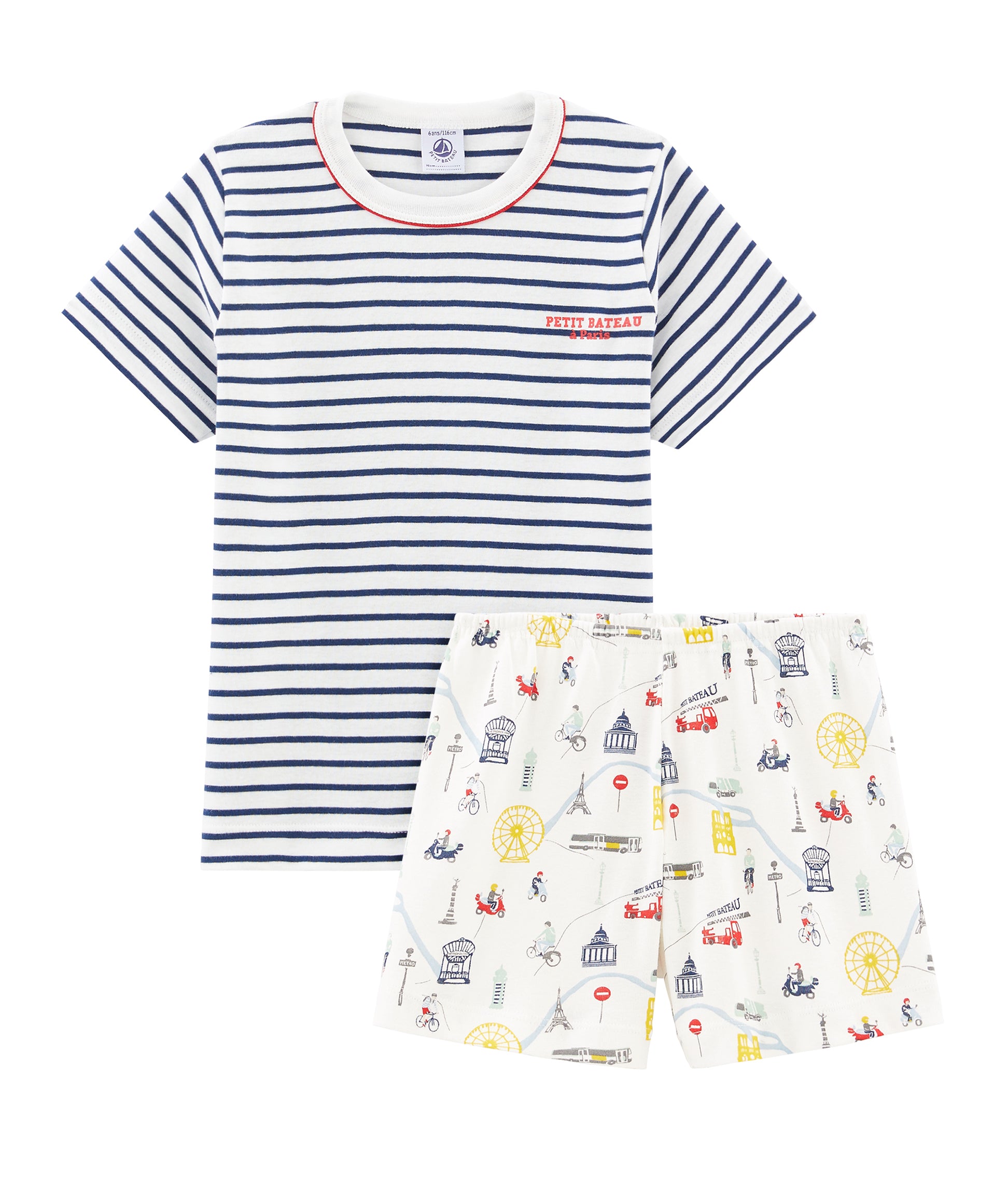 Boys Multicolor Striped Cotton Set