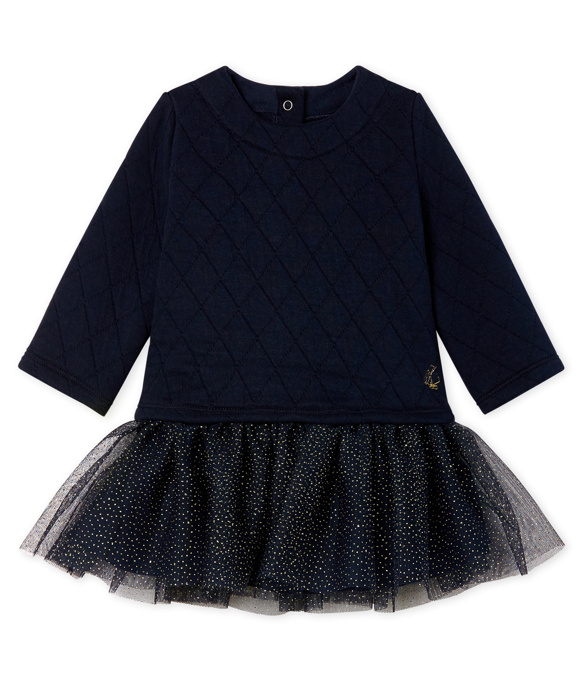 Baby Girls Dark Blue Cotton Dress