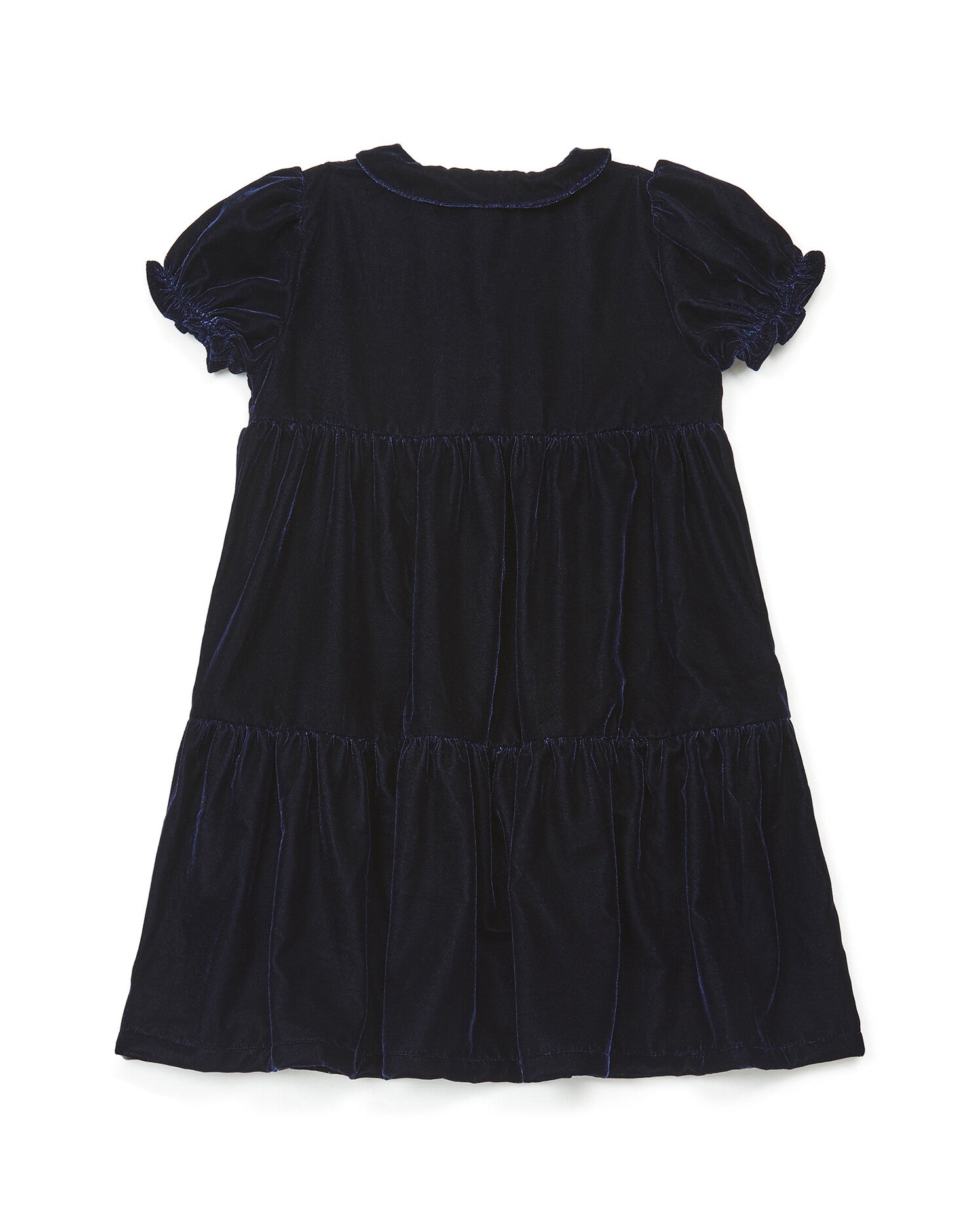 Girls Blue Velours Velours Lisse Dress