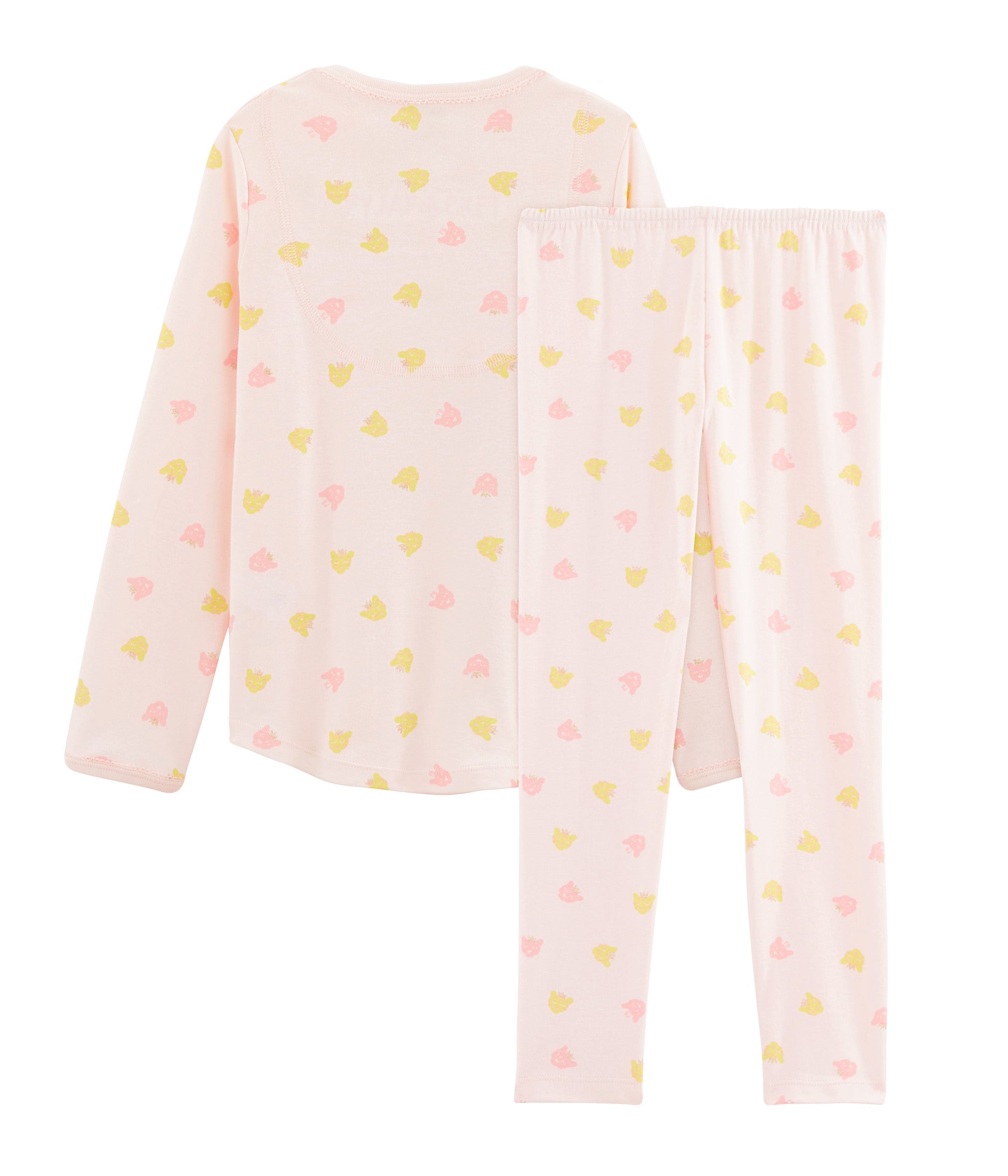 Girls Pink Pattern Cotton Nightwear Set