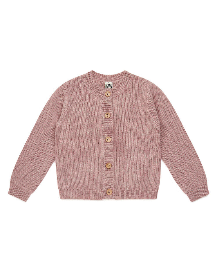 Girls Pink Velvet Cardigan