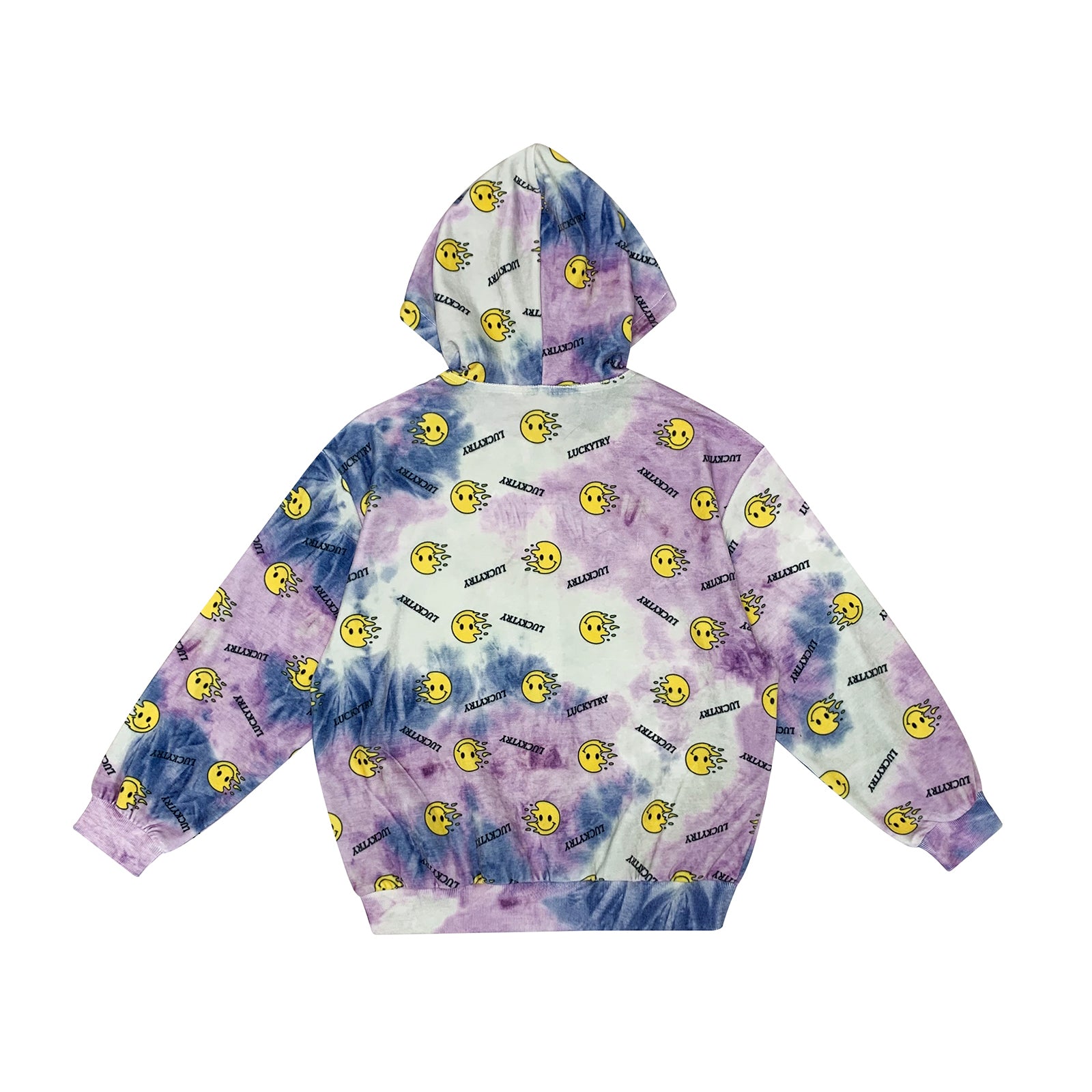 Boys & Girls Purple Smile Velvet Zip-Up Top