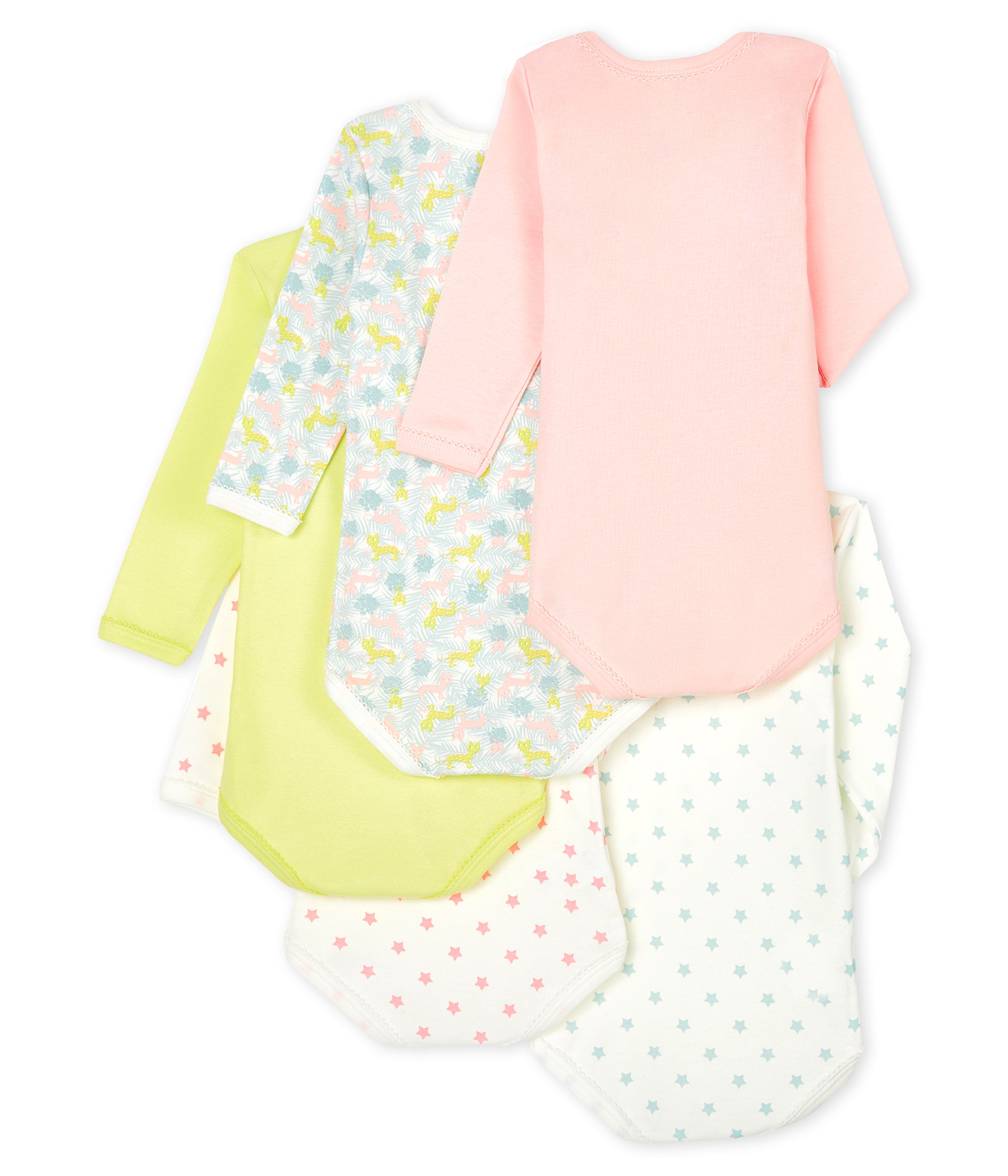 Baby Girls Multicolor Cotton Babysuit Set (5 Pack)