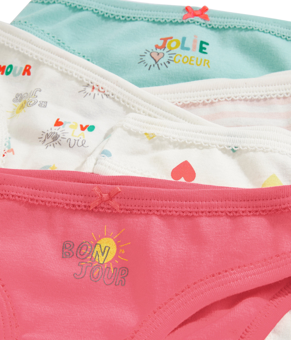 Lot de 5 culottes en coton multicolores pour filles