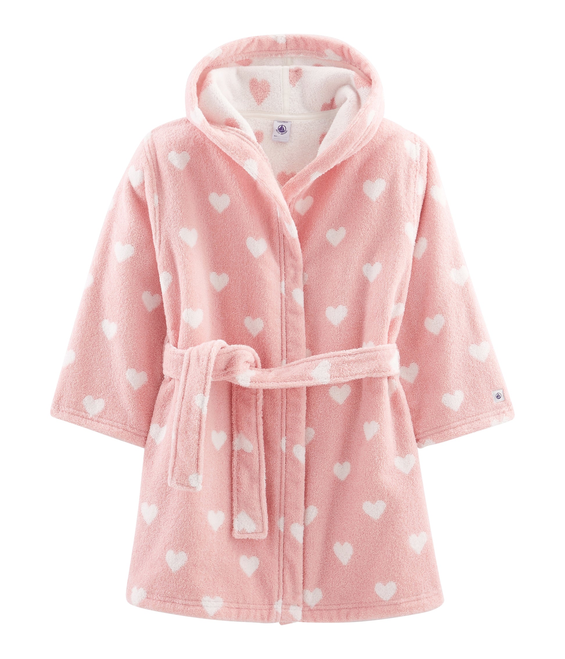 Girls Pink Heart Bathrobes