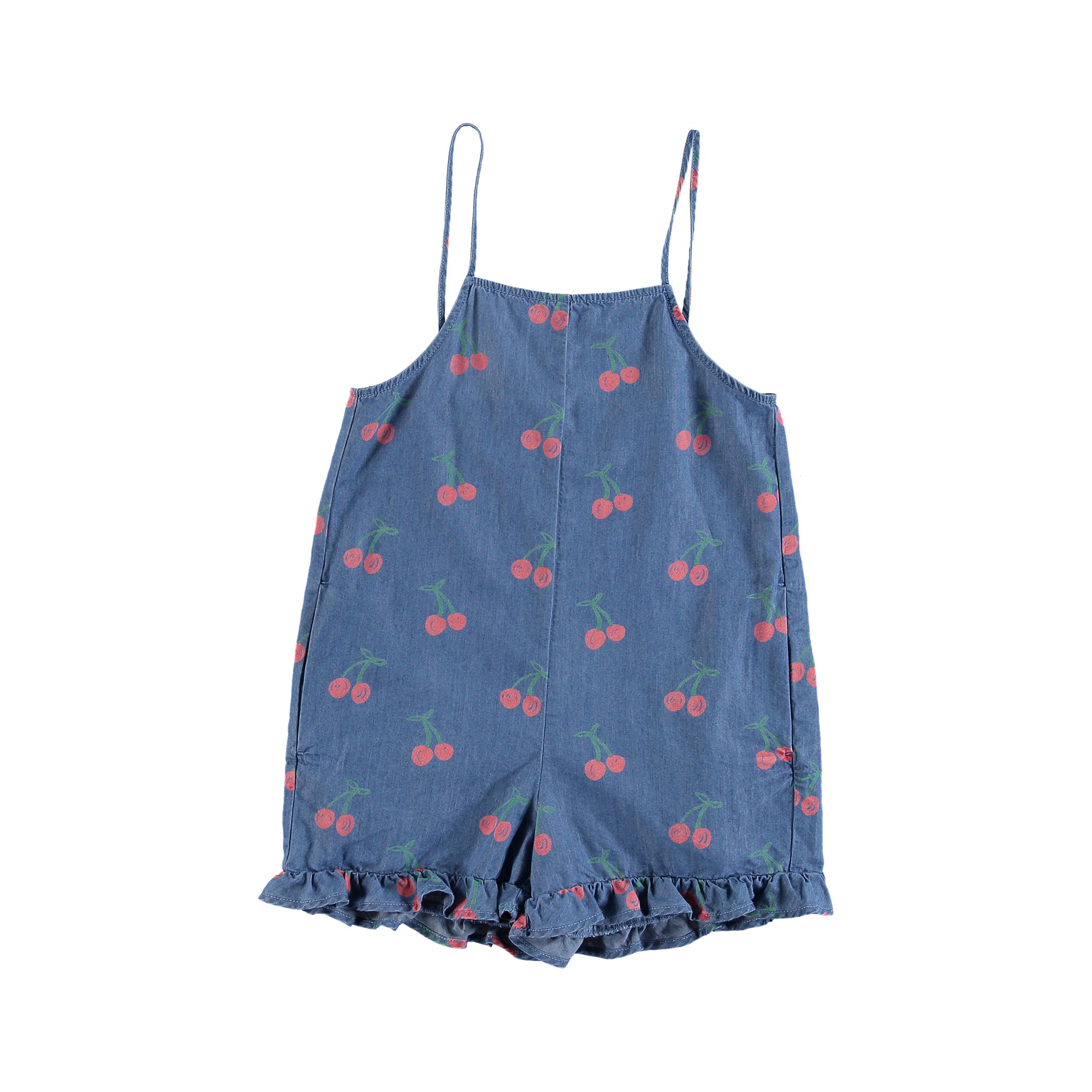 Girls Blue Cherry Rompers