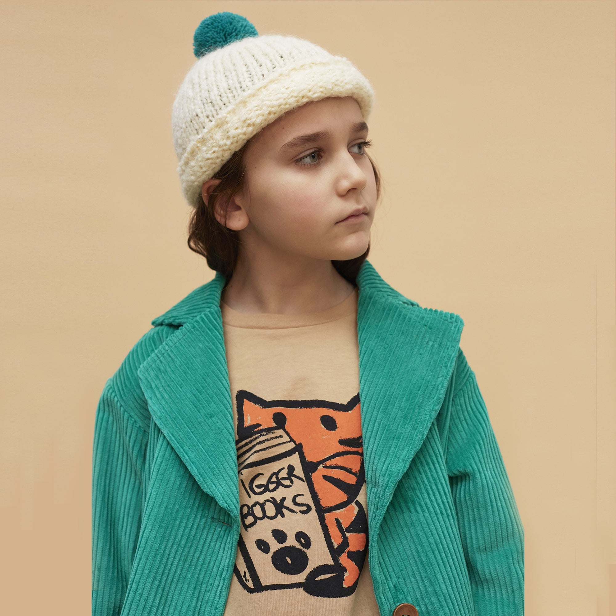 Boys & Girls White Knit Hat