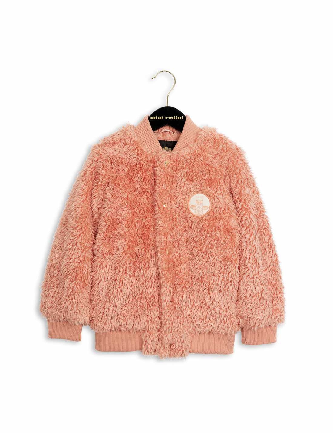 Girls Pink Fur Ribbed Cuffs Coat - CÉMAROSE | Children's Fashion Store - 1