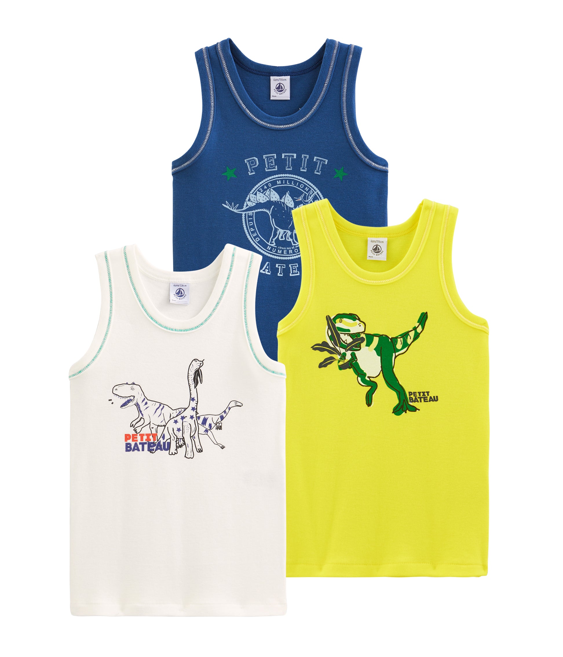 Boys Multicolor Cotton Vest Set (3Pack)