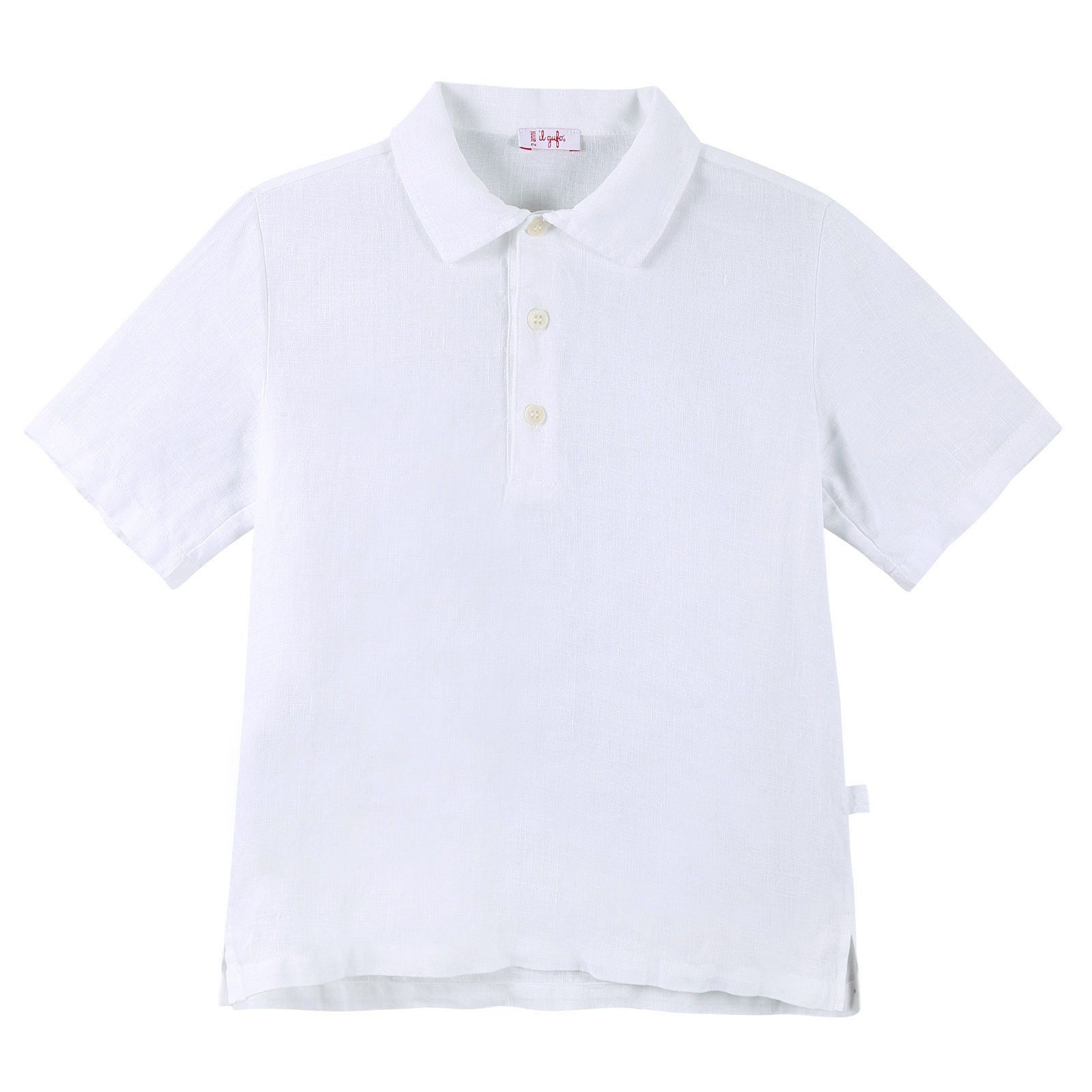 Boys White Liene Polo Shirts With Peter Pan Collar - CÉMAROSE | Children's Fashion Store - 1