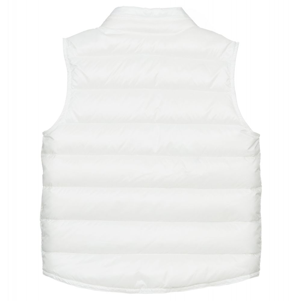 Boys White 'GUI' Padded Down Gilet