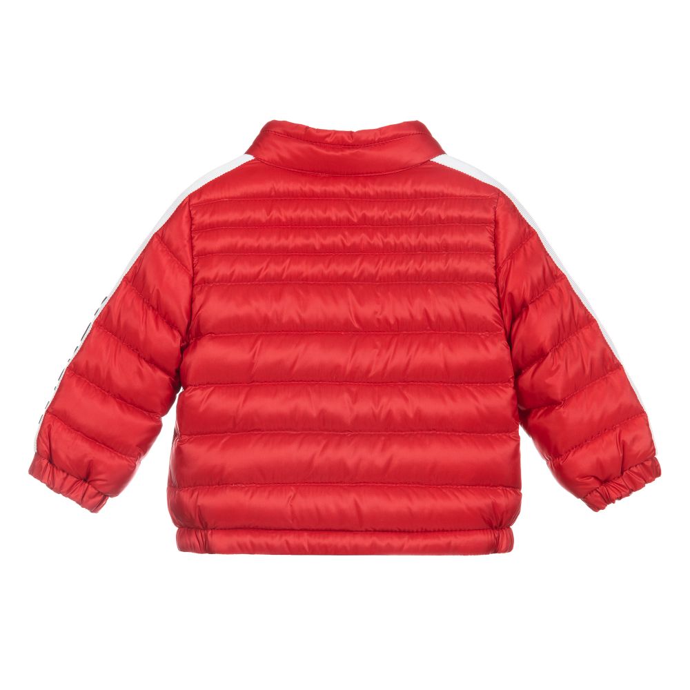 Baby Boys Red "ALBER BIKER" Padded Down Jacket