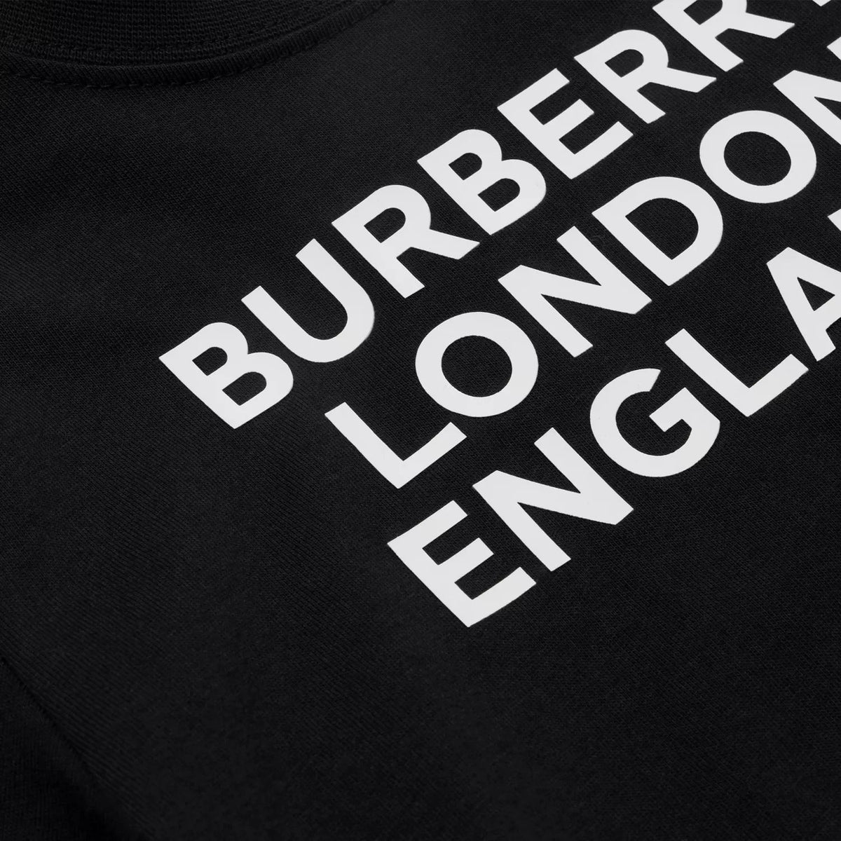 T-shirt en coton noir à logo pour bébés garçons et filles